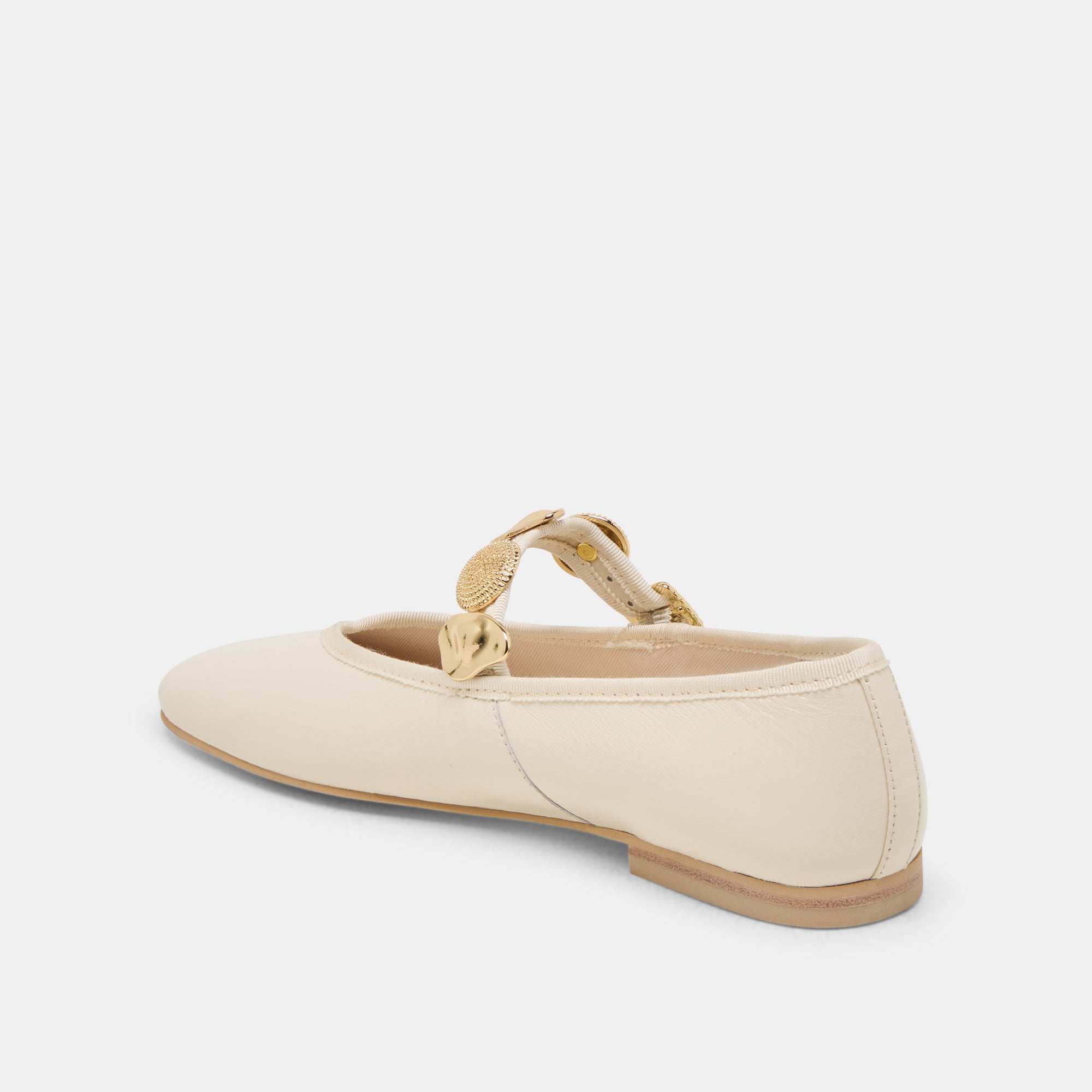 RELAN WIDE BALLET FLATS OFF WHITE LEATHER - Image 5