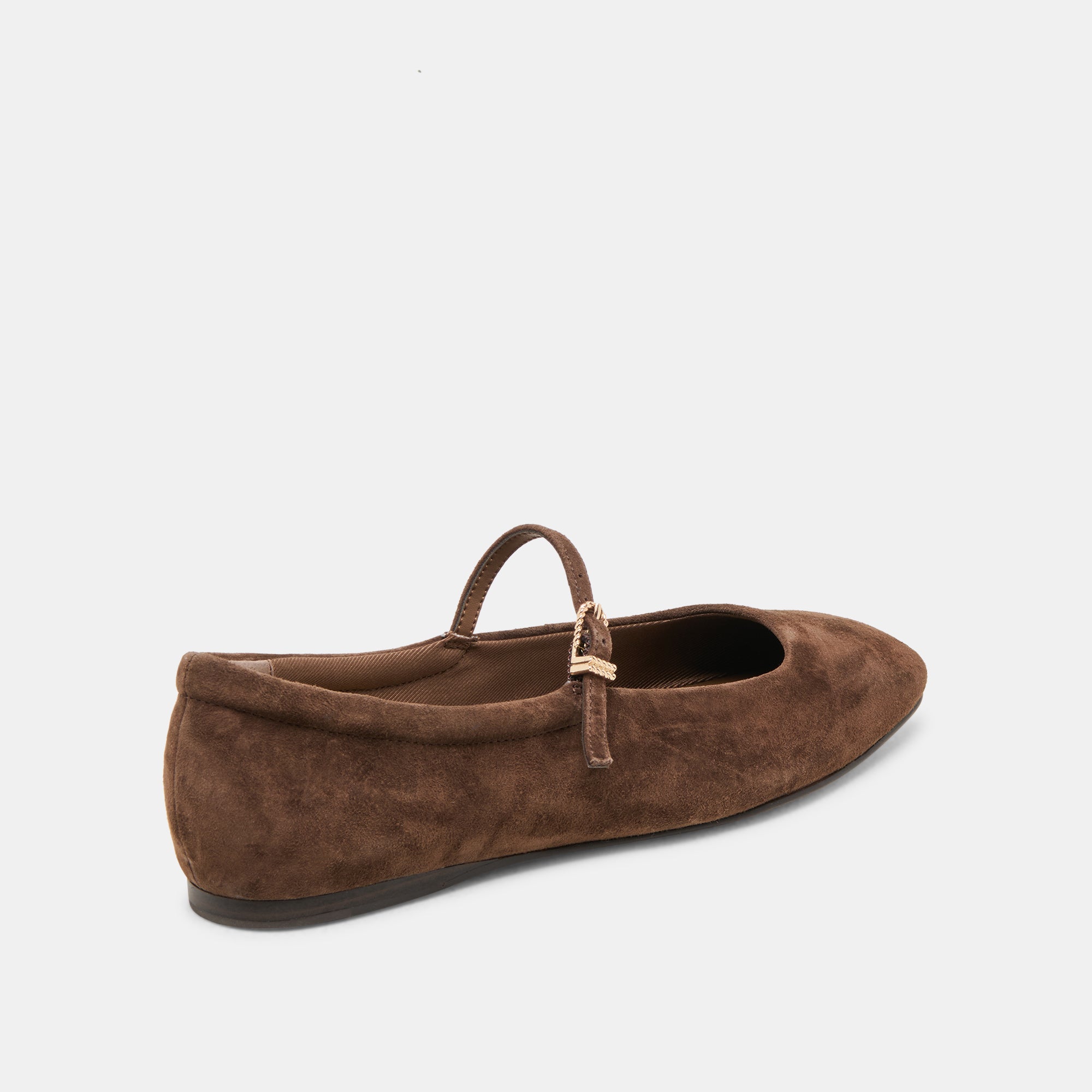 REYES WIDE BALLET FLATS DK BROWN SUEDE - Image 3