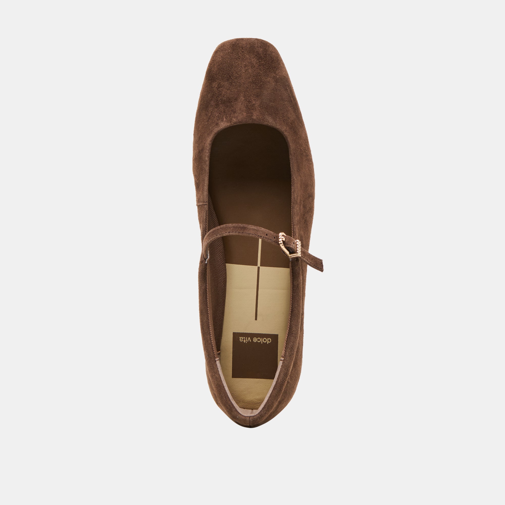 REYES WIDE BALLET FLATS DK BROWN SUEDE - Image 8