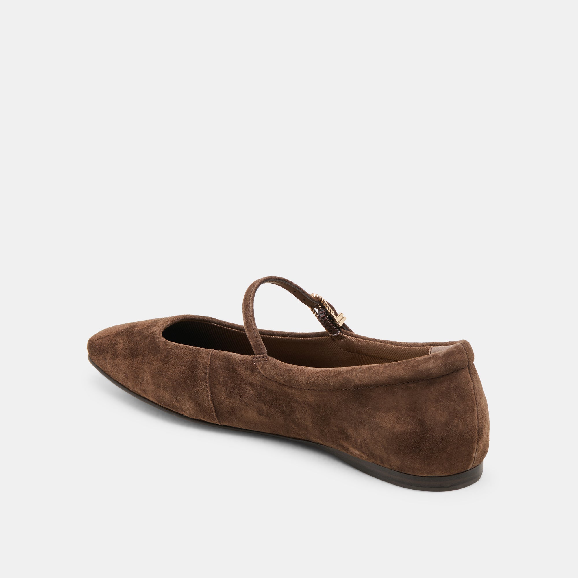REYES WIDE BALLET FLATS DK BROWN SUEDE - Image 5