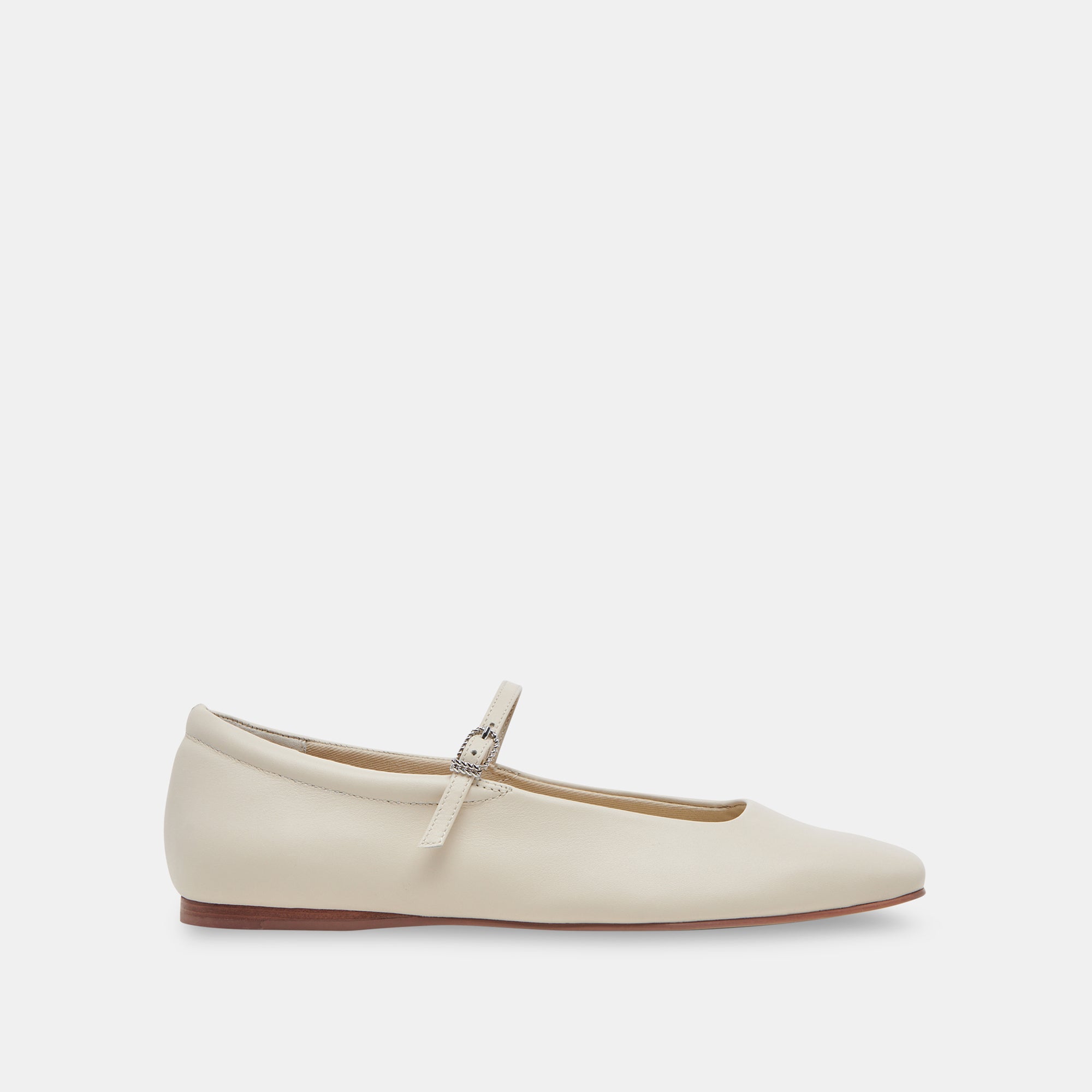 REYES WIDE BALLET FLATS IVORY LEATHER - Image 7