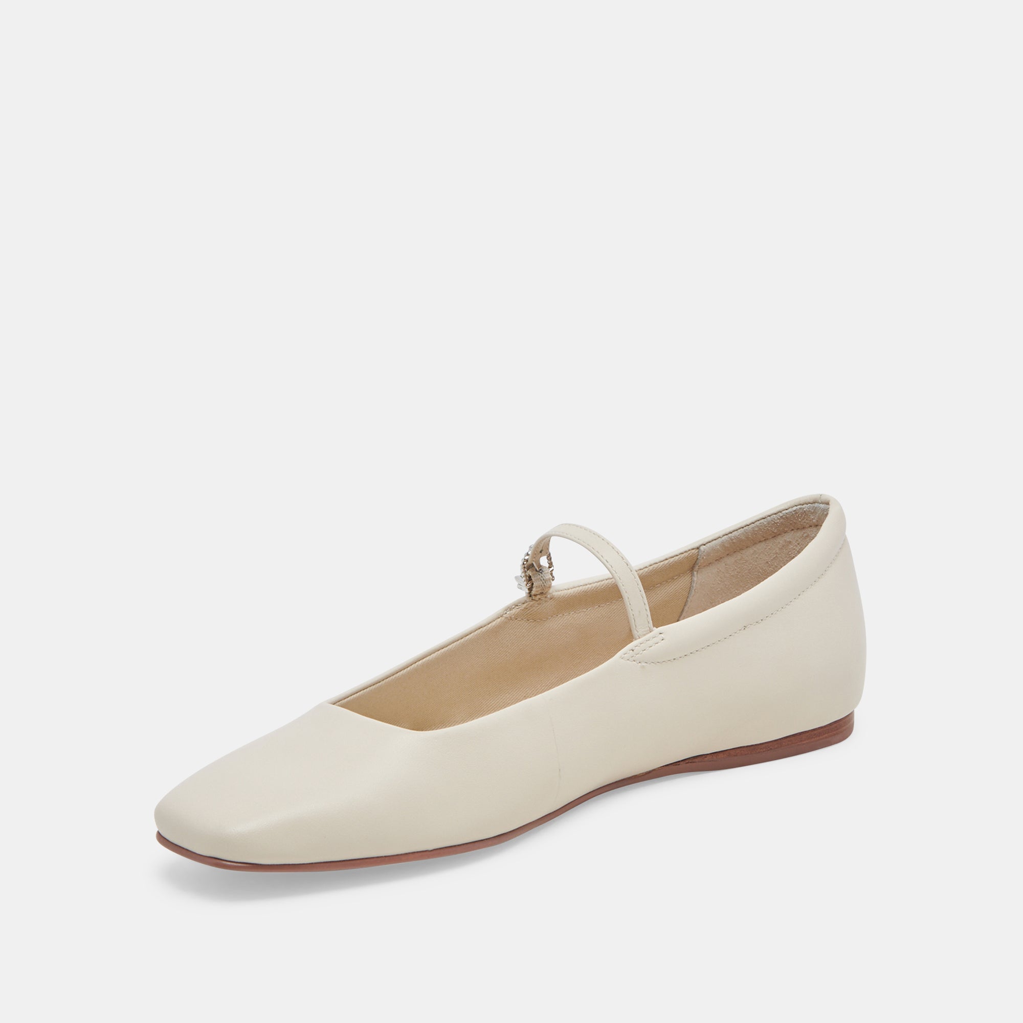 REYES WIDE BALLET FLATS IVORY LEATHER - Image 10