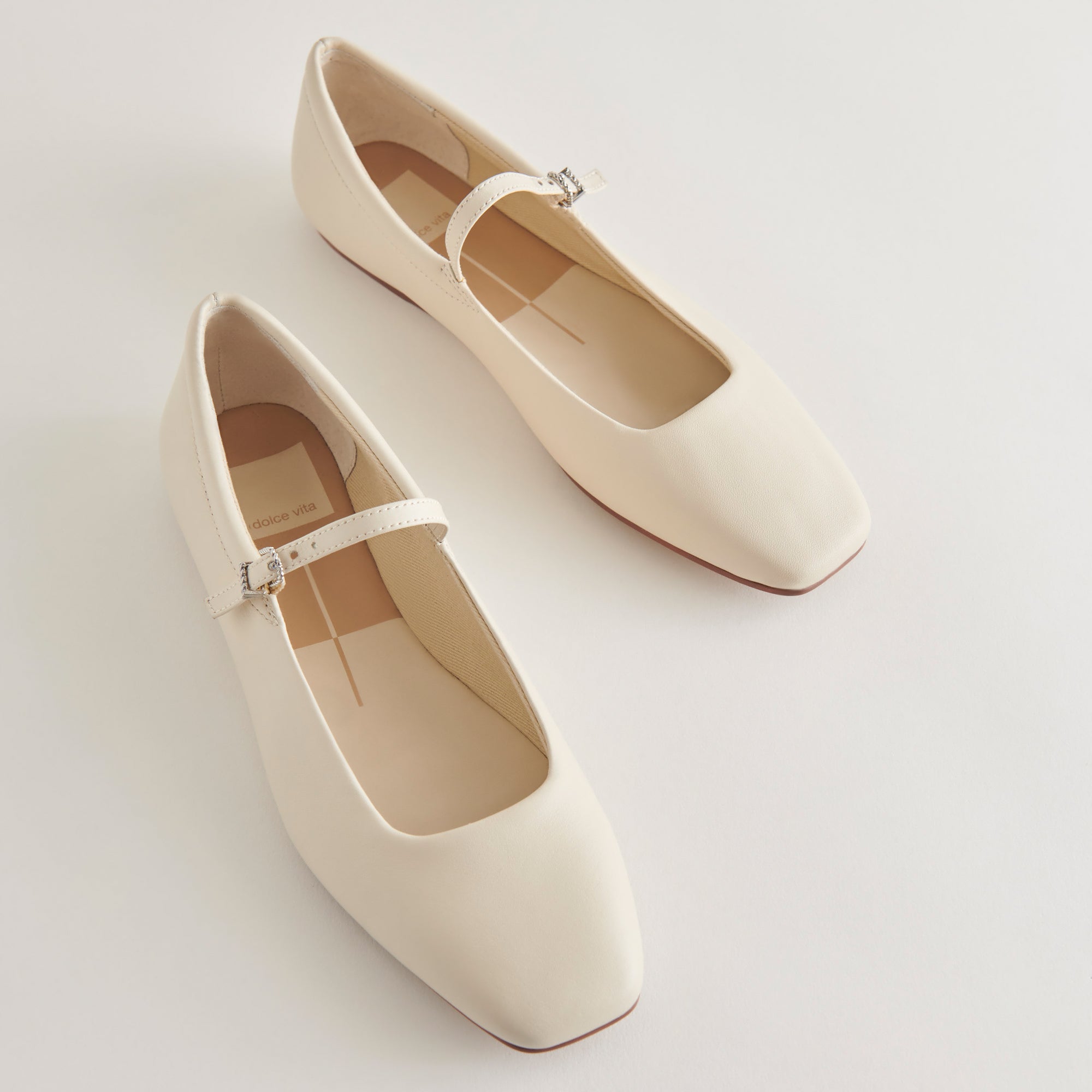 REYES BALLET FLATS IVORY LEATHER - Image 3