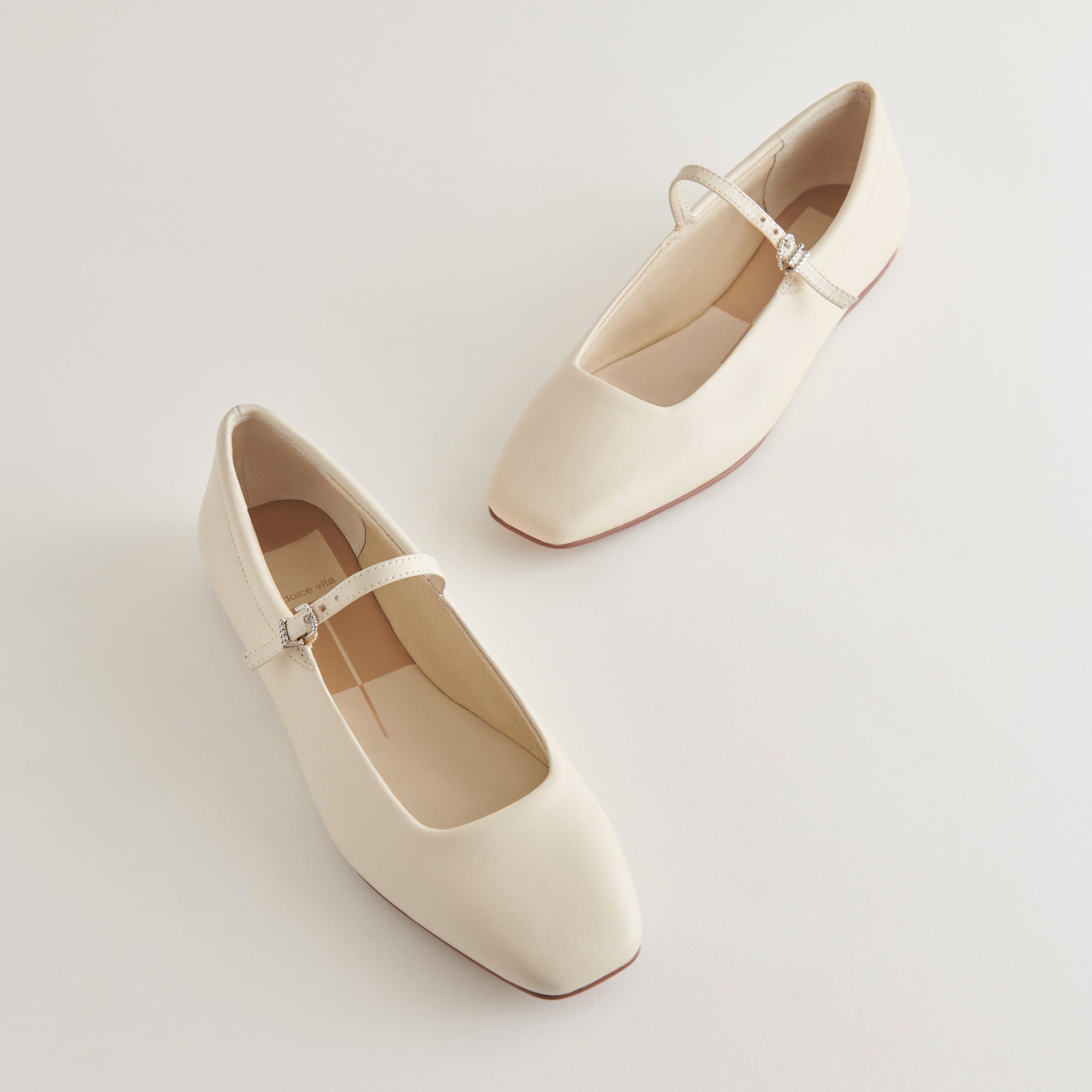 REYES WIDE BALLET FLATS IVORY LEATHER - Image 4