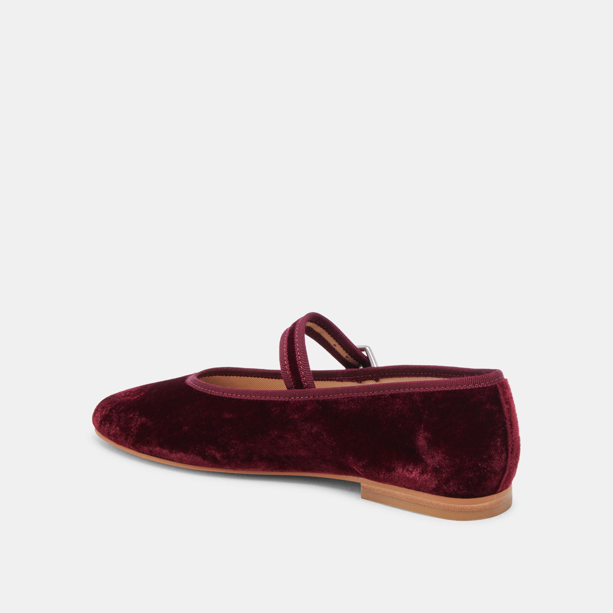 ROSLYN BALLET FLATS WINE VELVET - Image 8