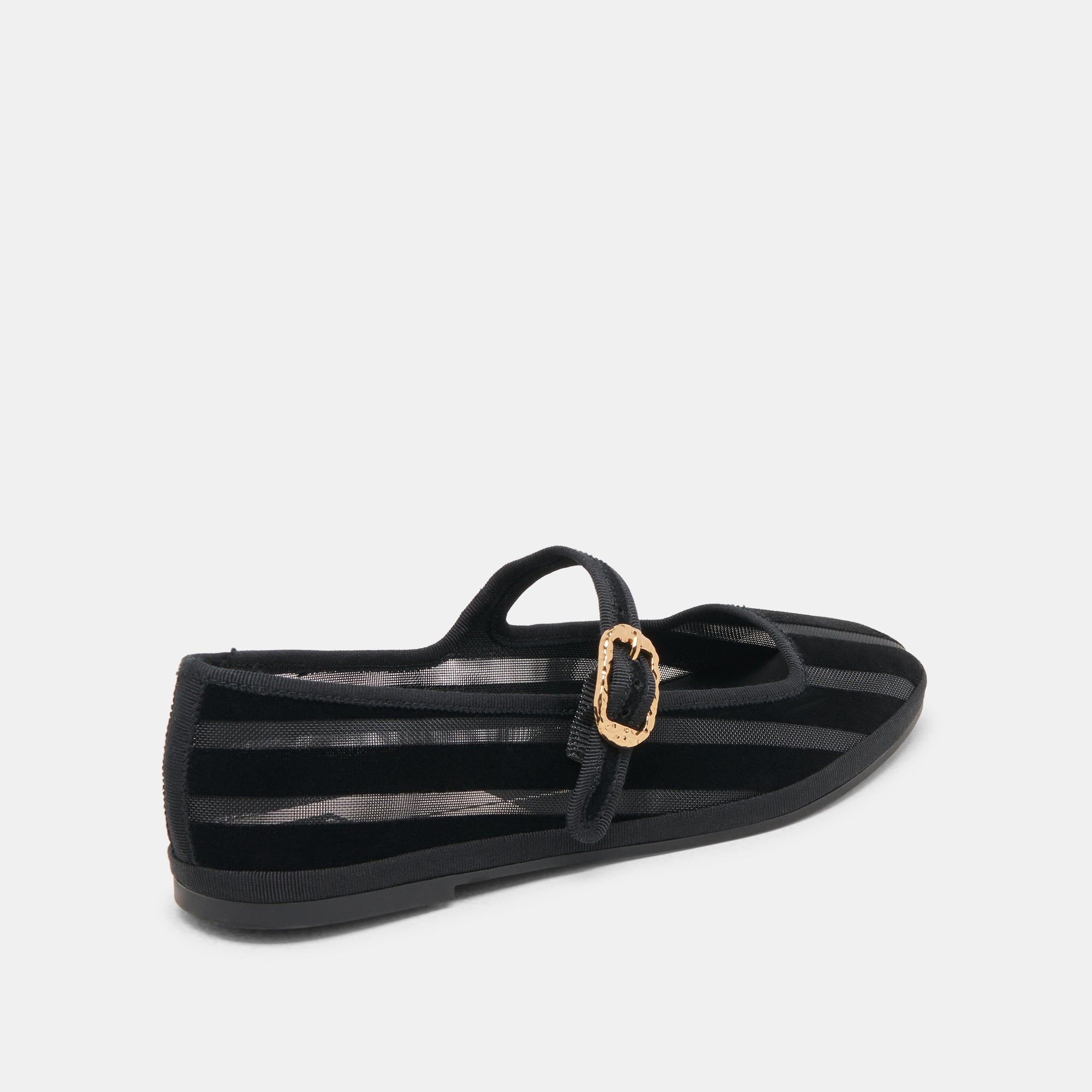 TAMEKA BALLET FLATS BLACK STRIPE MESH - Image 3