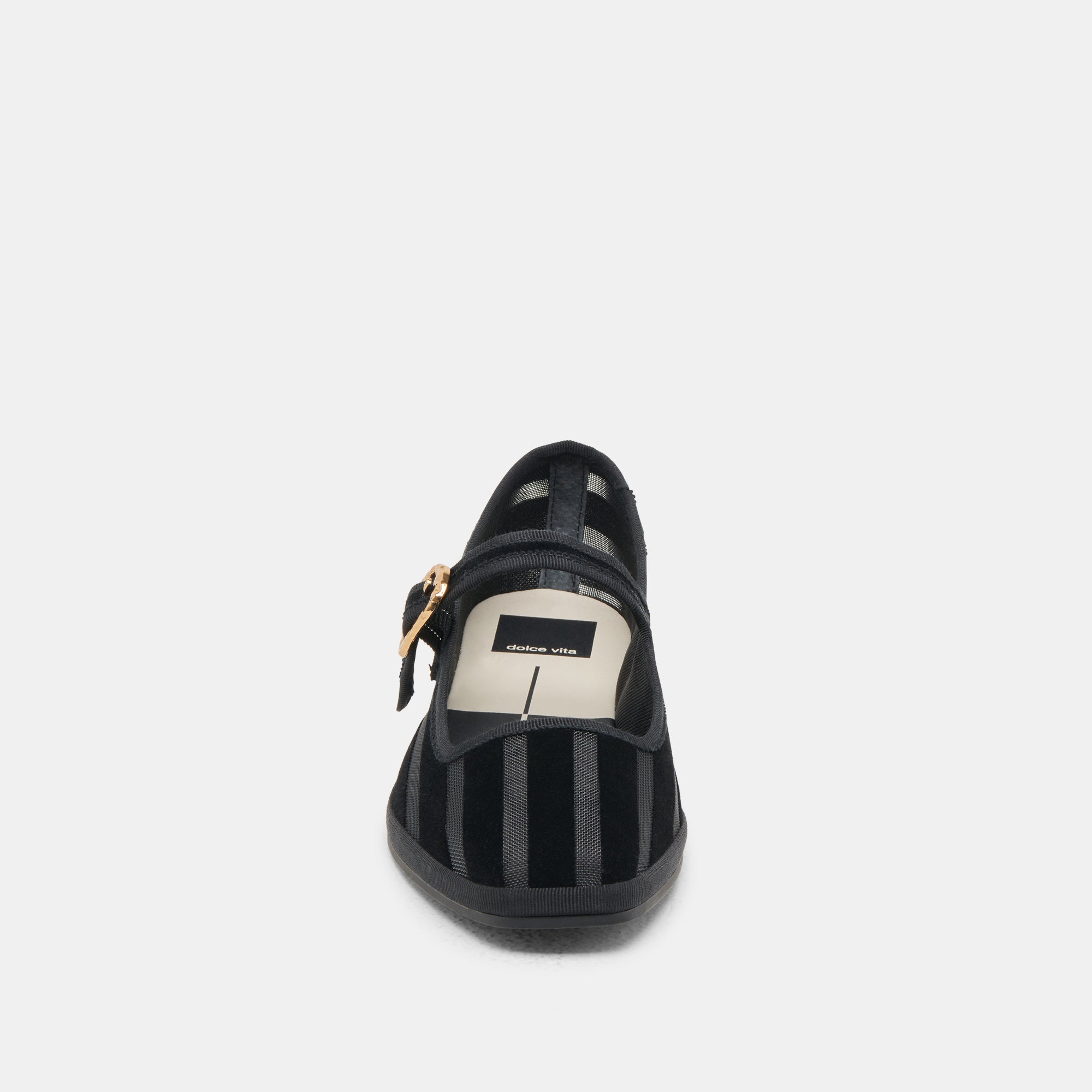 TAMEKA BALLET FLATS BLACK STRIPE MESH - Image 6