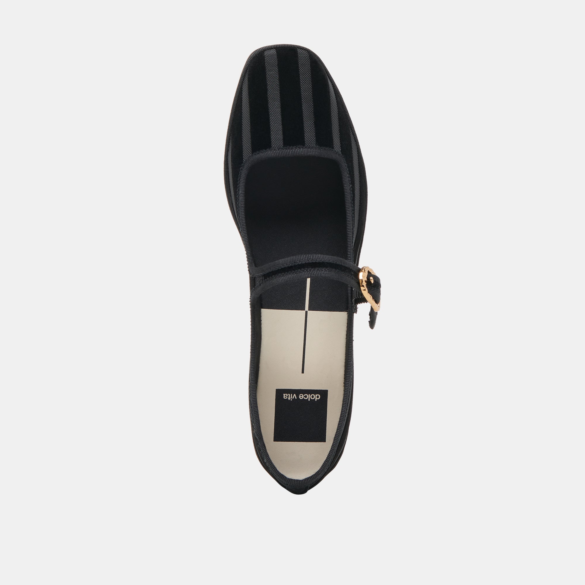 TAMEKA BALLET FLATS BLACK STRIPE MESH - Image 8