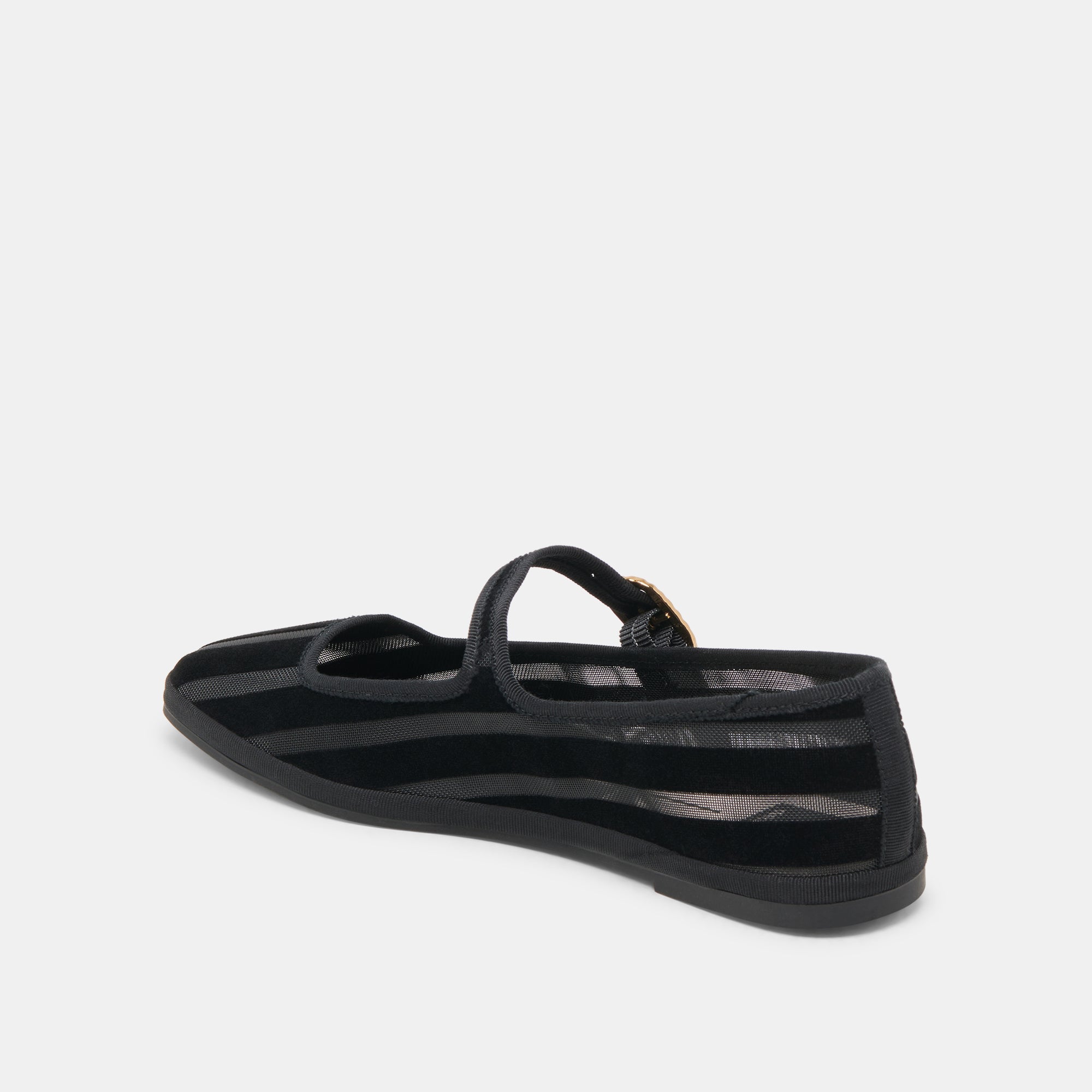 TAMEKA BALLET FLATS BLACK STRIPE MESH - Image 5