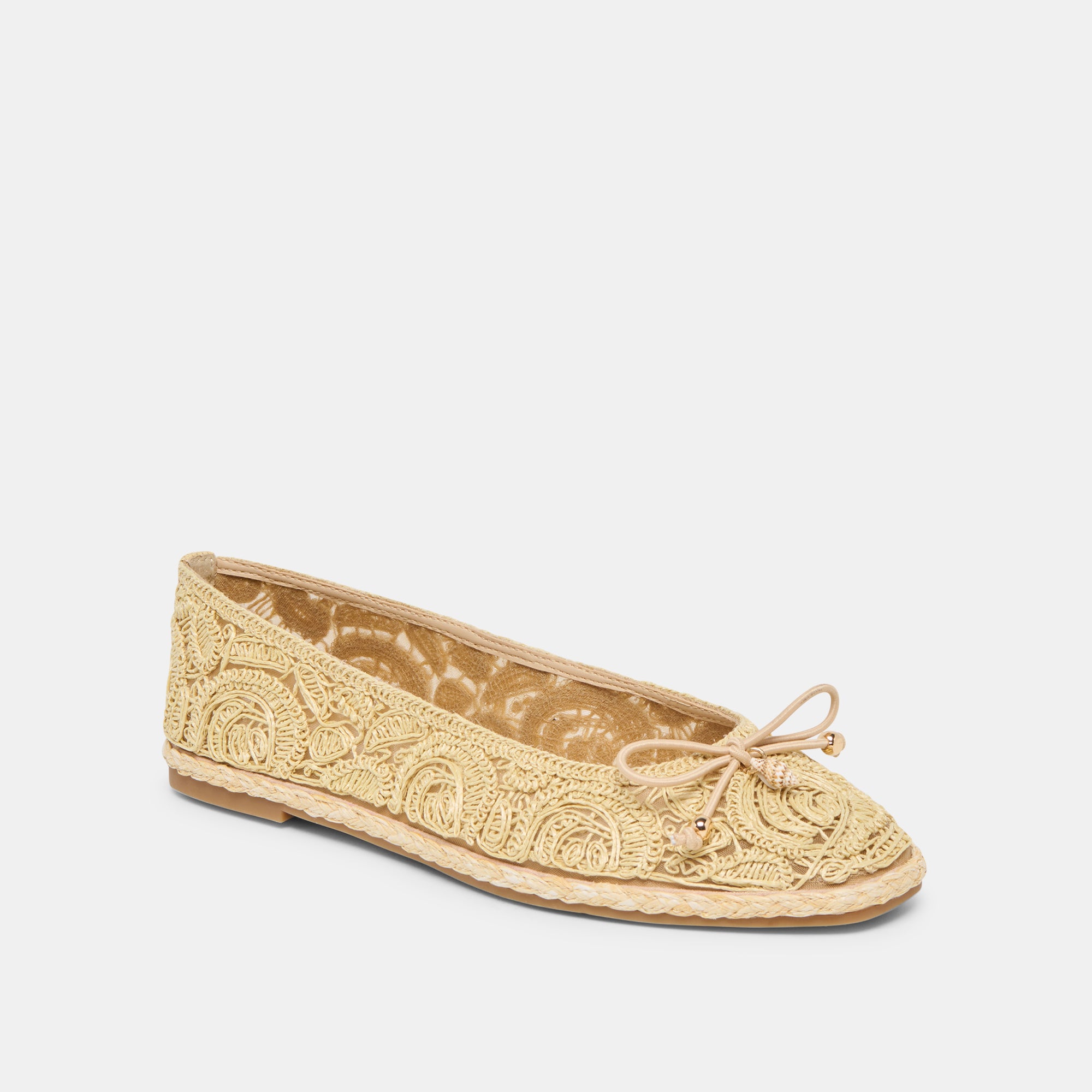 TIANNA BALLET FLATS LT NATURAL RAFFIA LACE - Image 3