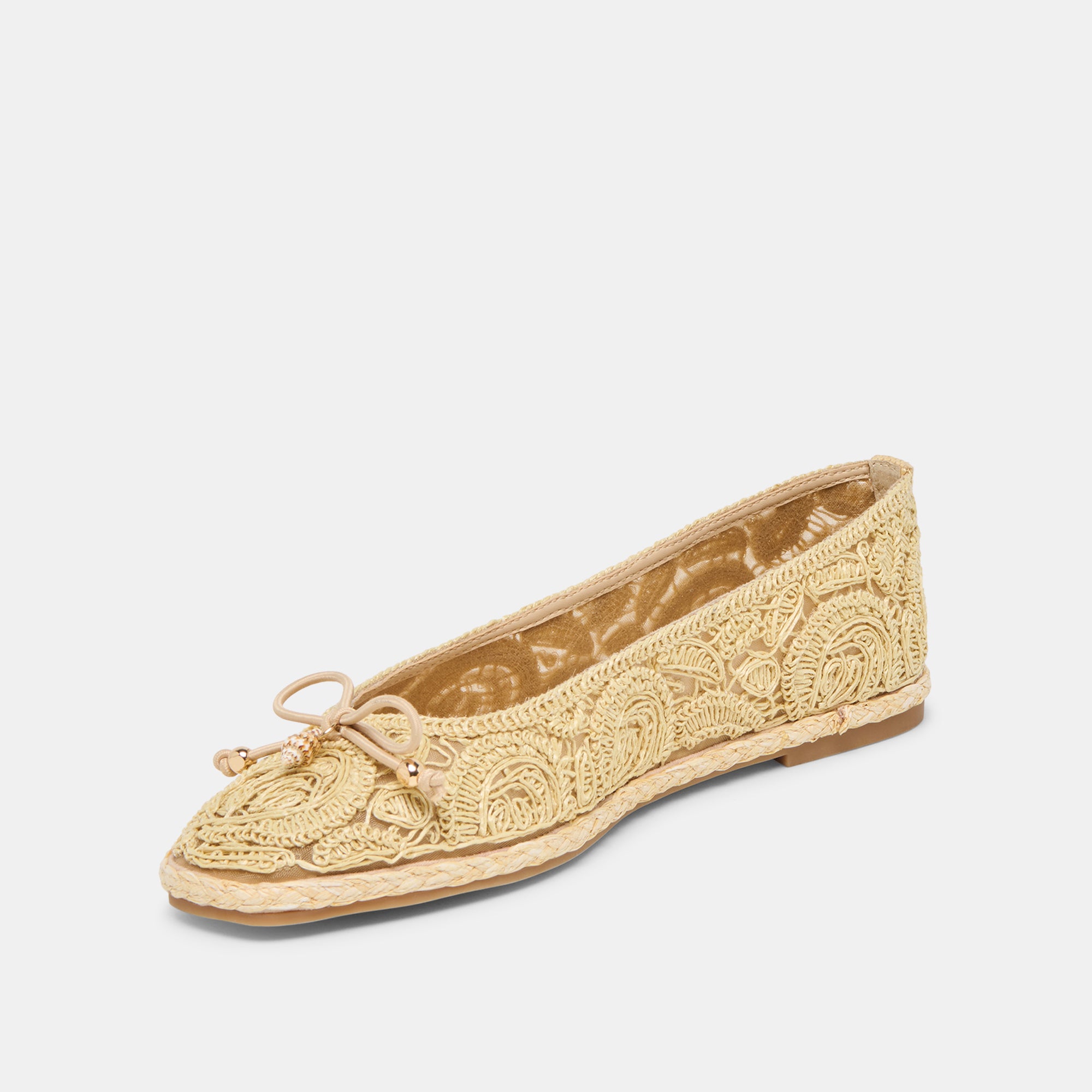 TIANNA BALLET FLATS LT NATURAL RAFFIA LACE - Image 6