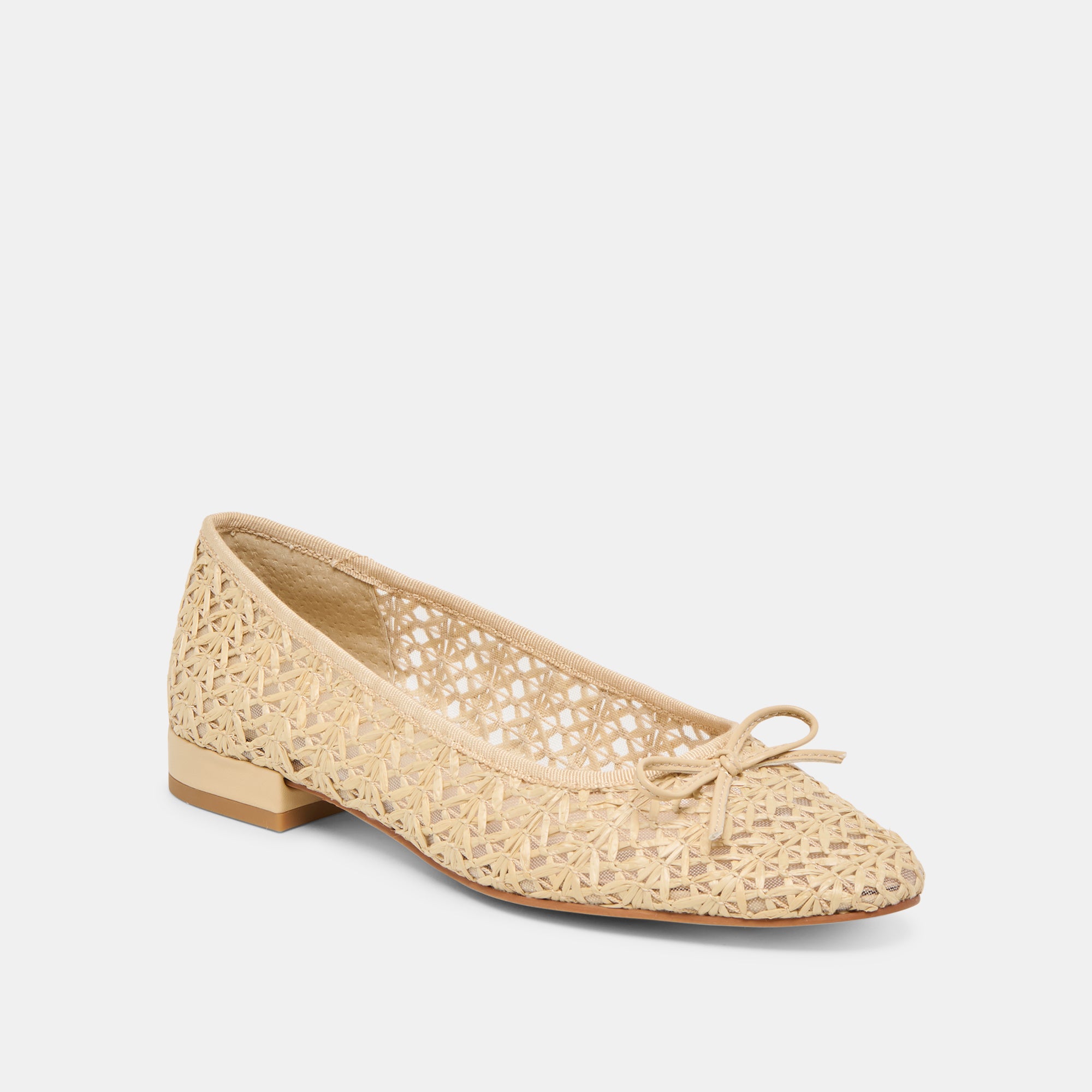 ULICIA BALLET FLATS LT NATURAL CROSS HATCH RAFFIA - Image 3