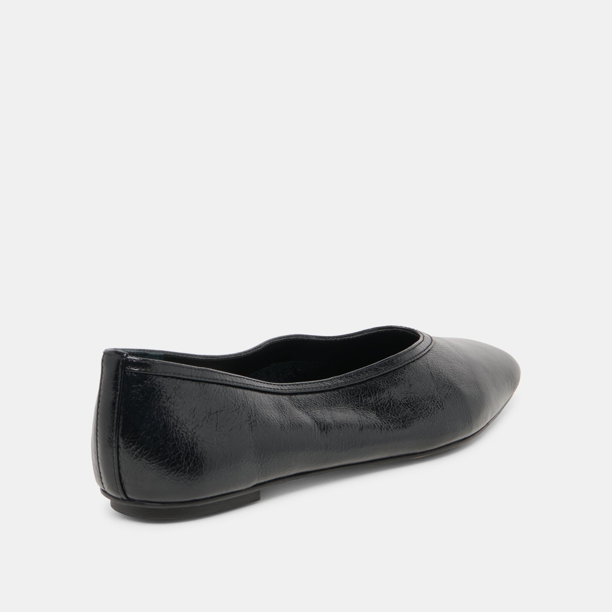 CARET BALLET FLATS BLACK LEATHER - Image 3