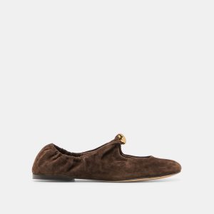 CORNEL FLATS DK BROWN SUEDE