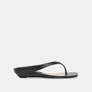 GIZEL SANDALS BLACK LEATHER