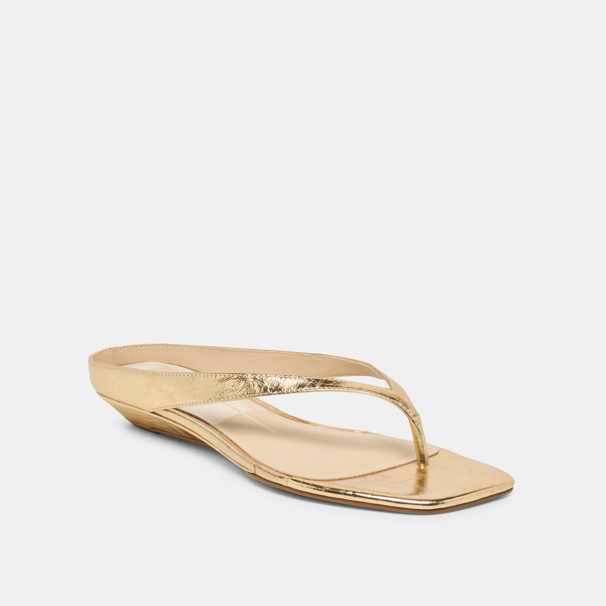 GIZEL SANDALS GOLD CRINKLE PATENT - Image 3