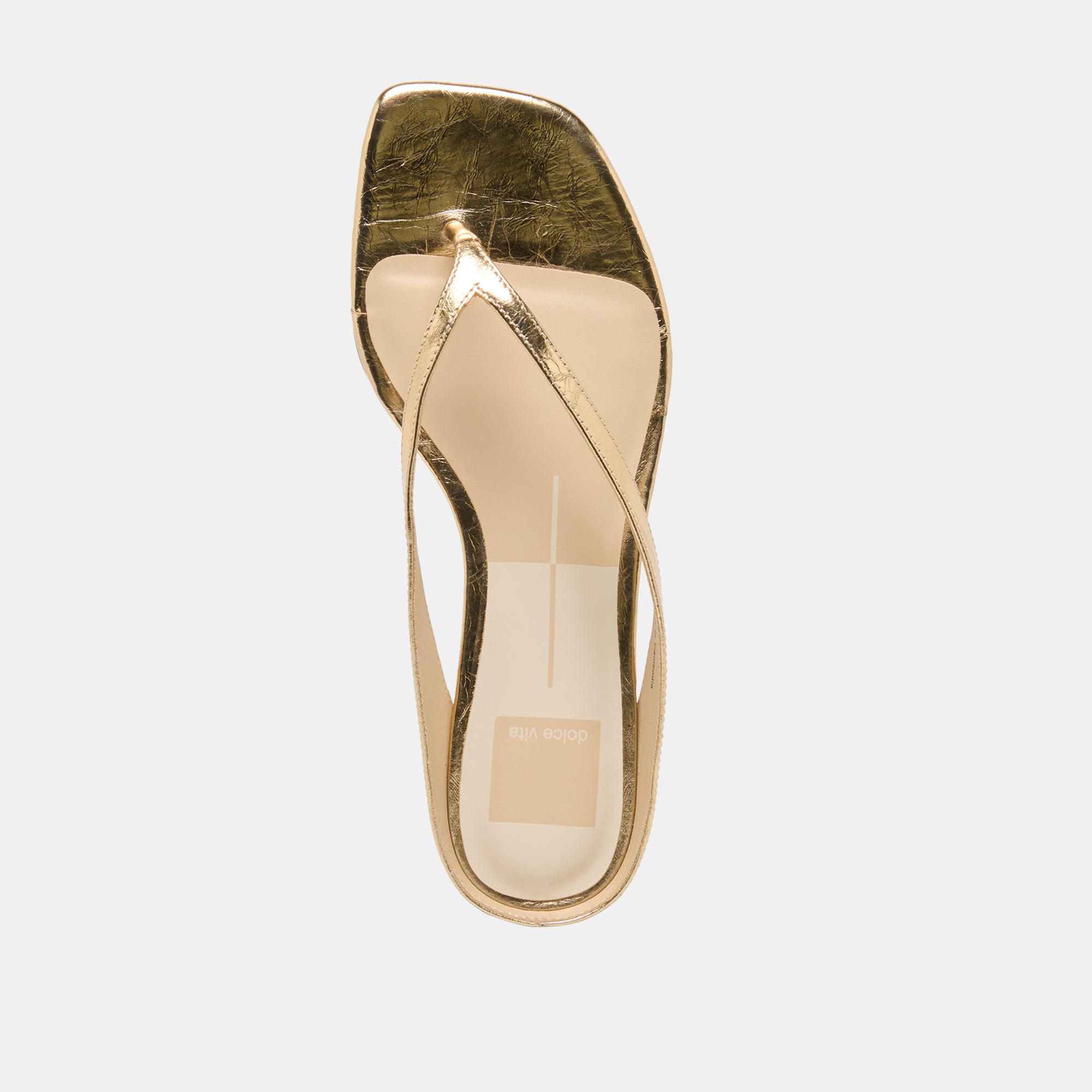 GIZEL SANDALS GOLD CRINKLE PATENT - Image 10