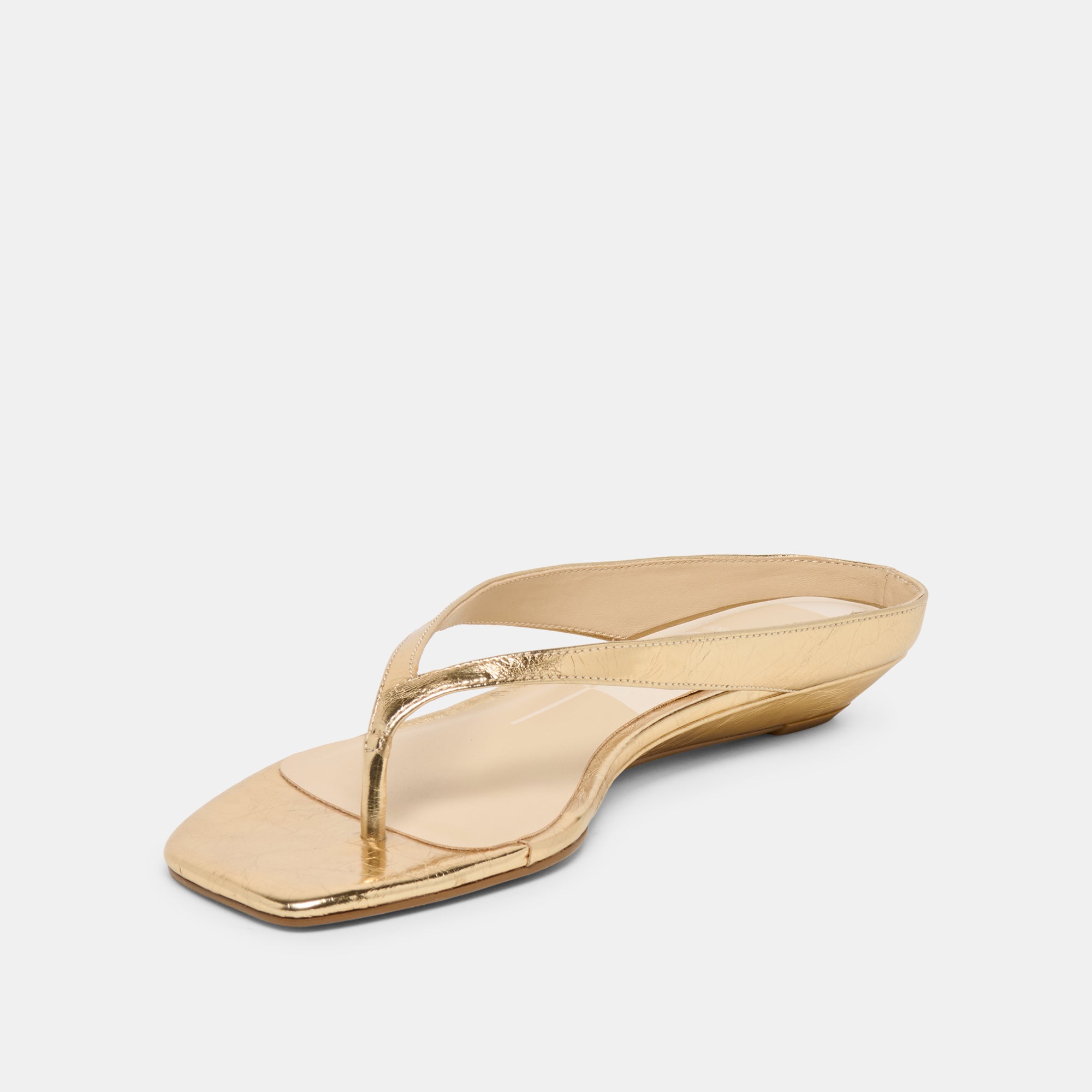 GIZEL SANDALS GOLD CRINKLE PATENT - Image 6