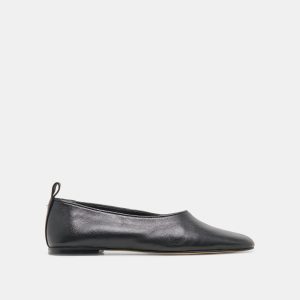 KORY BALLET FLATS BLACK LEATHER