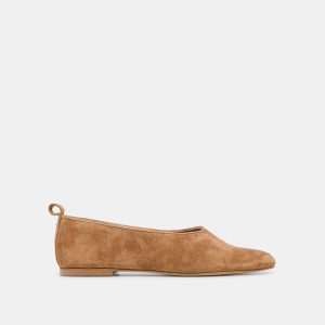 KORY BALLET FLATS LT BROWN SUEDE