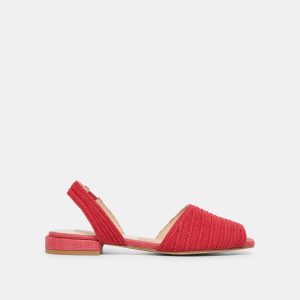 MARZY SANDALS RED RAFFIA