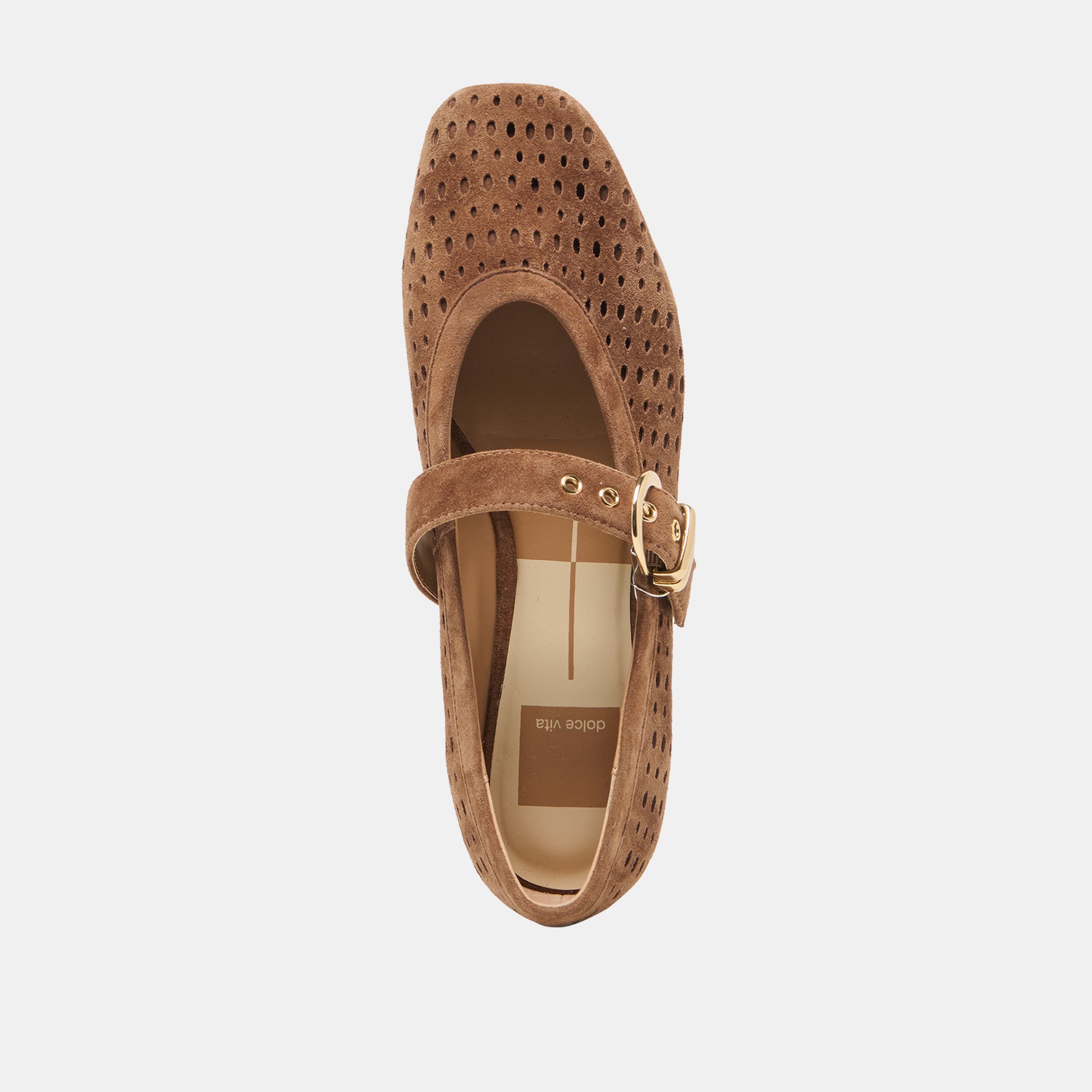 MIKELA BALLET FLATS COCOA PERFORATED SUEDE - Image 8
