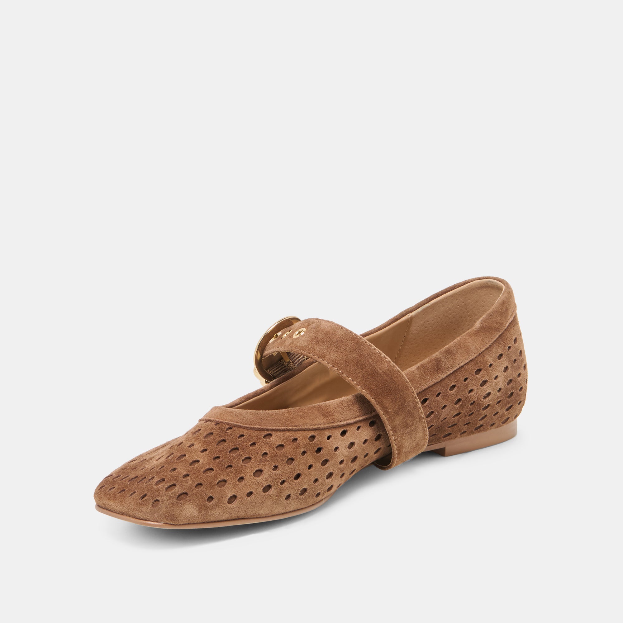 MIKELA BALLET FLATS COCOA PERFORATED SUEDE - Image 4