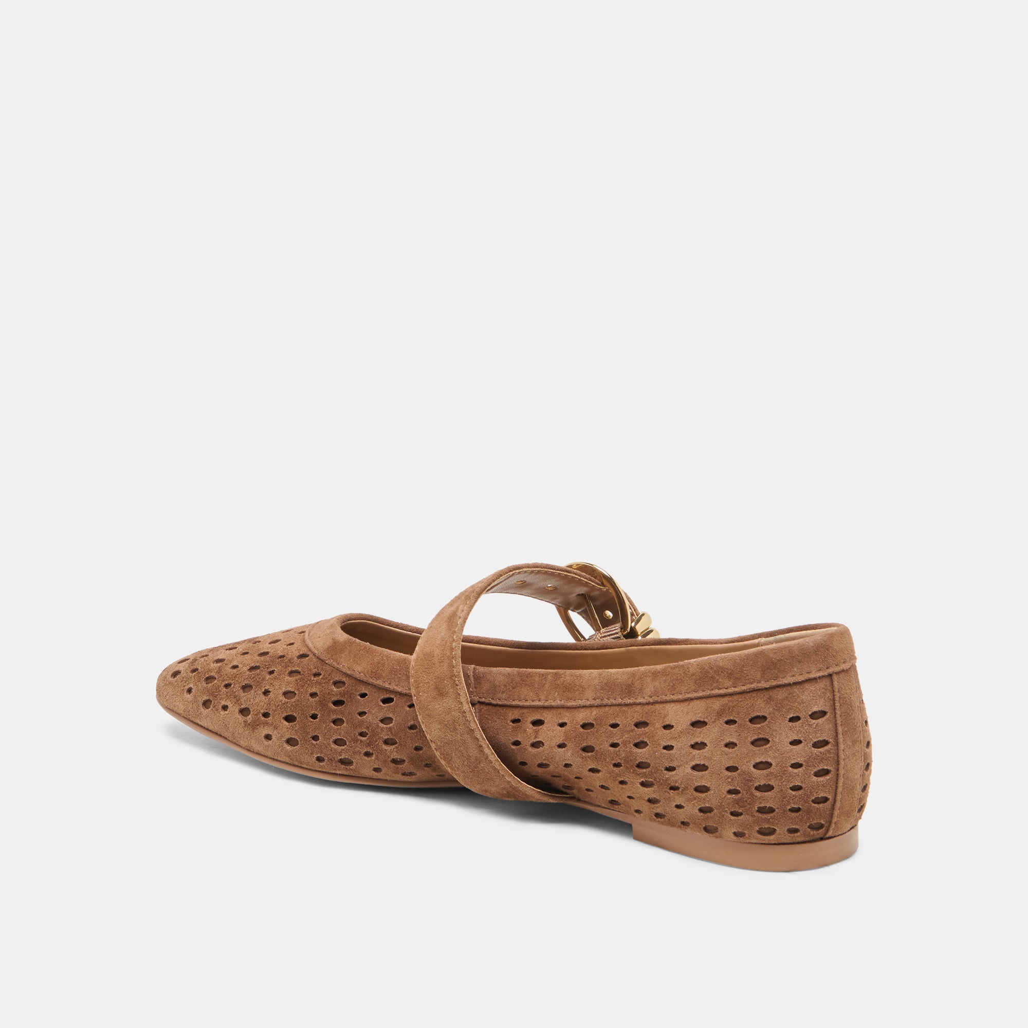 MIKELA BALLET FLATS COCOA PERFORATED SUEDE - Image 5