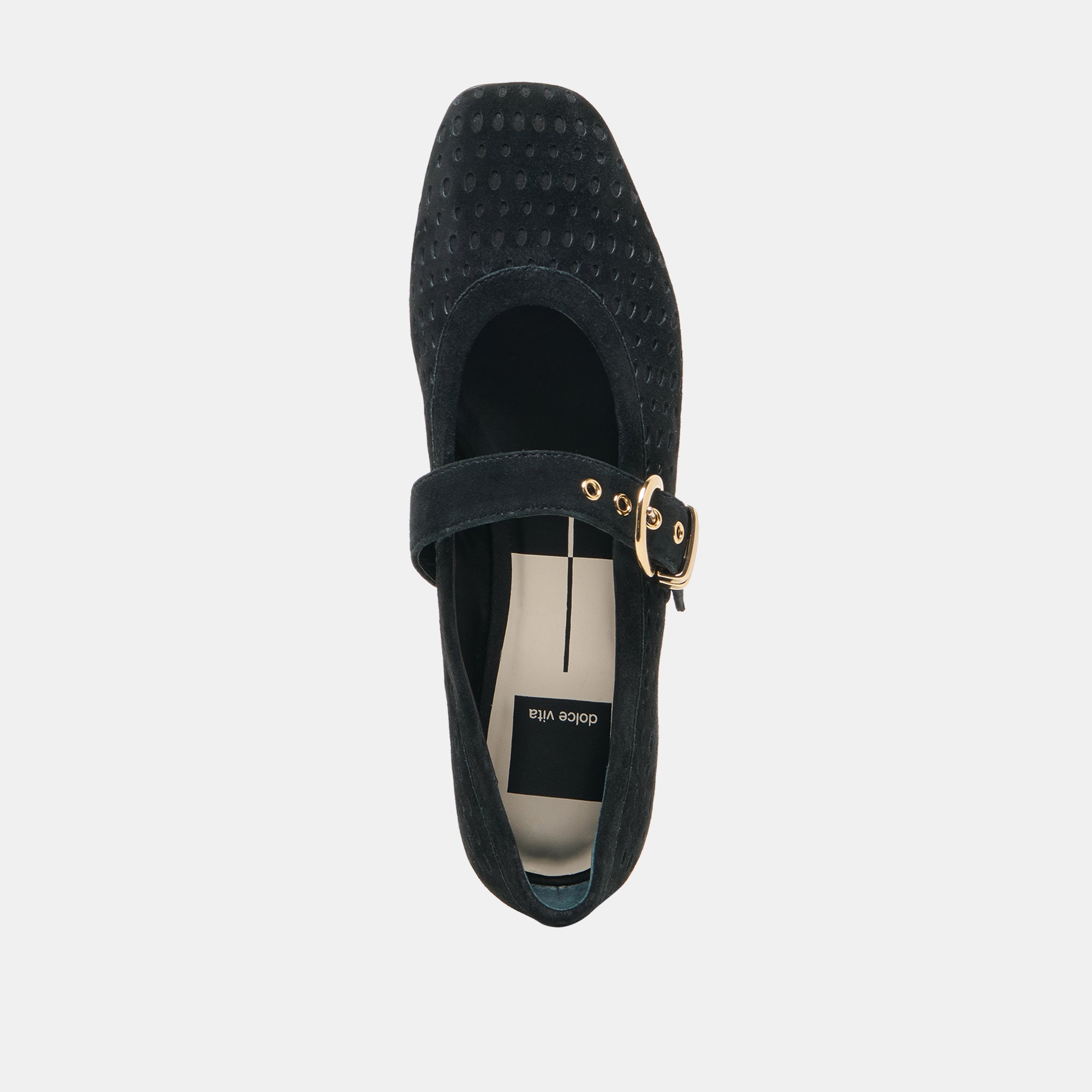 MIKELA BALLET FLATS ONYX PERFORATED SUEDE - Image 8