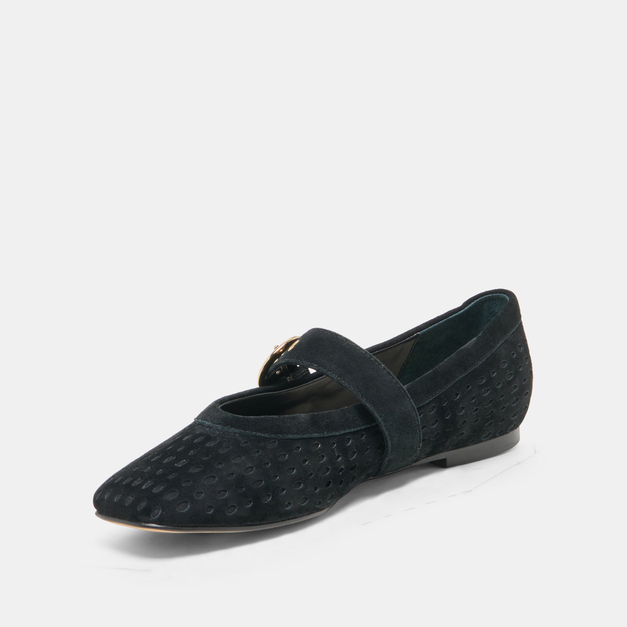 MIKELA BALLET FLATS ONYX PERFORATED SUEDE - Image 4