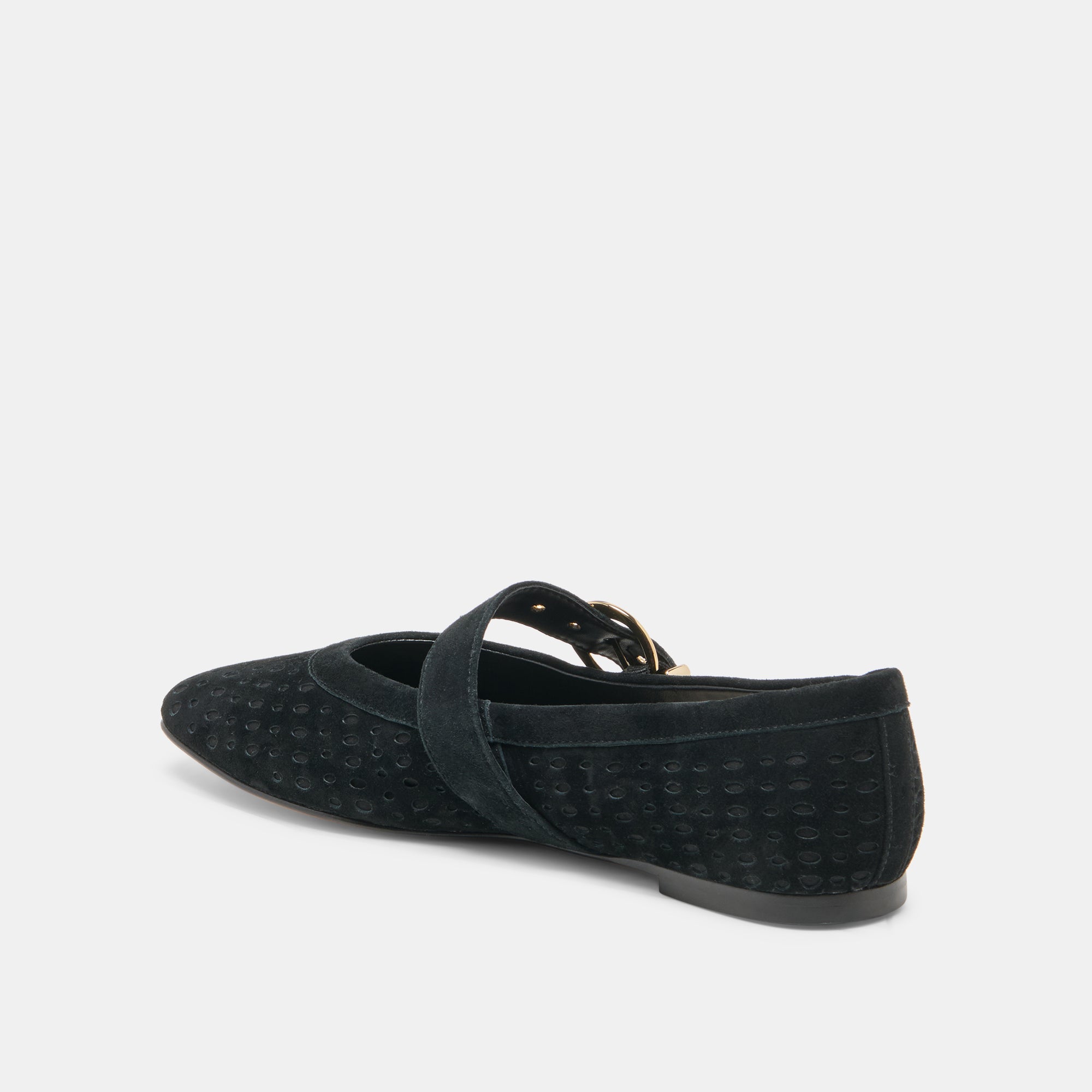MIKELA BALLET FLATS ONYX PERFORATED SUEDE - Image 5