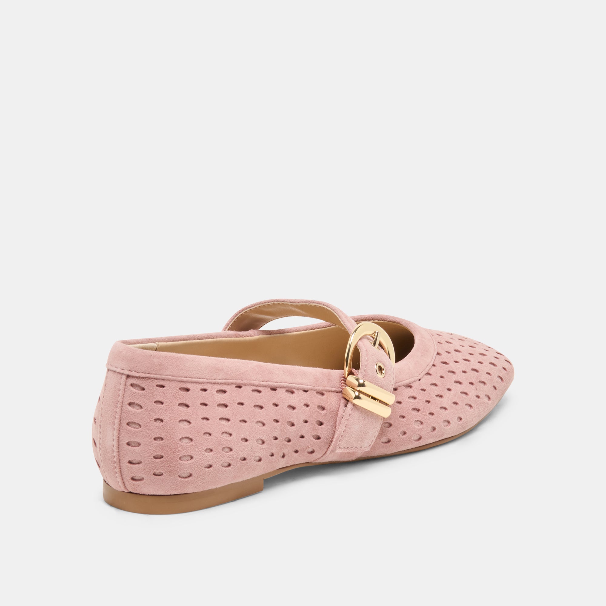 MIKELA BALLET FLATS PINK PERFORATED SUEDE - Image 3