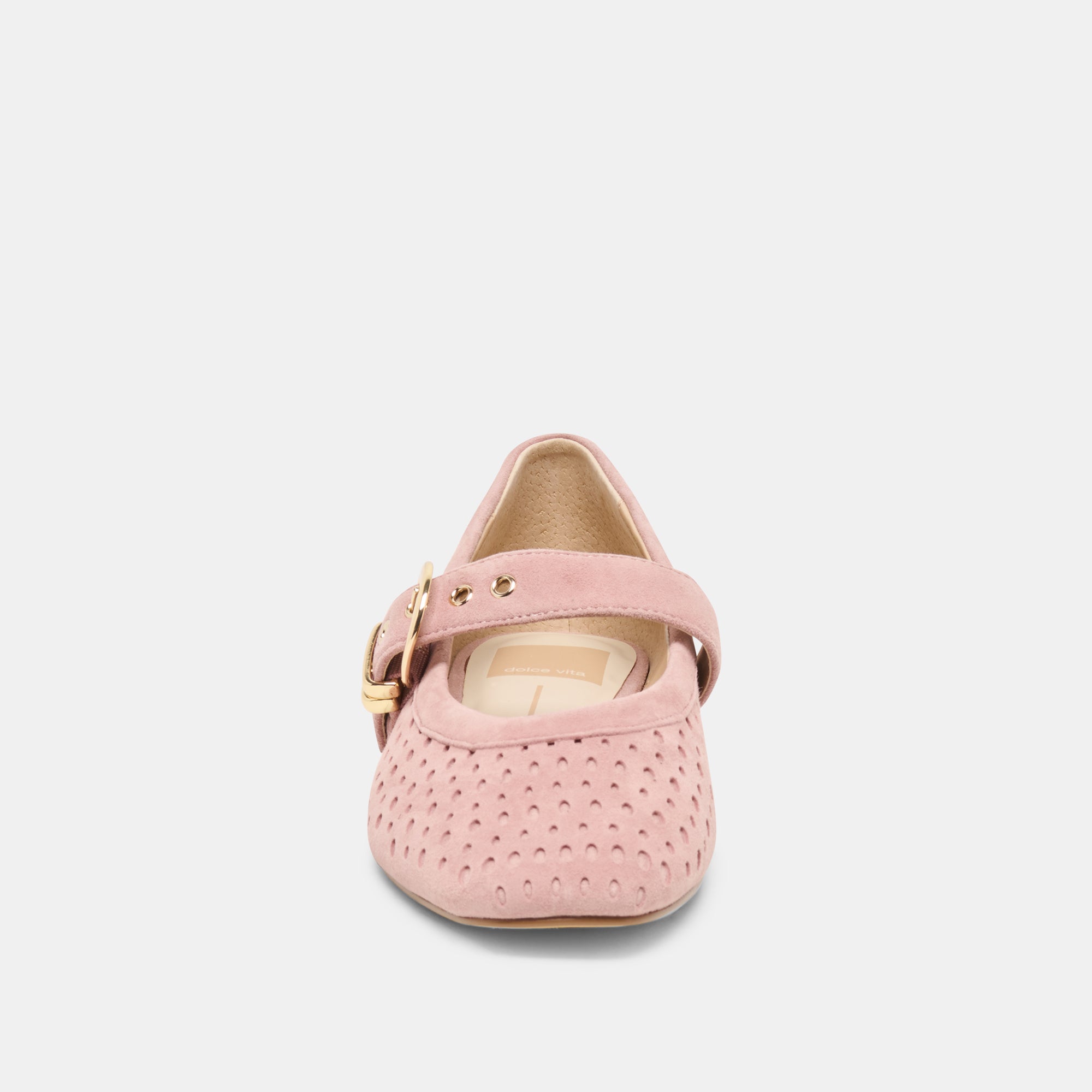 MIKELA BALLET FLATS PINK PERFORATED SUEDE - Image 6