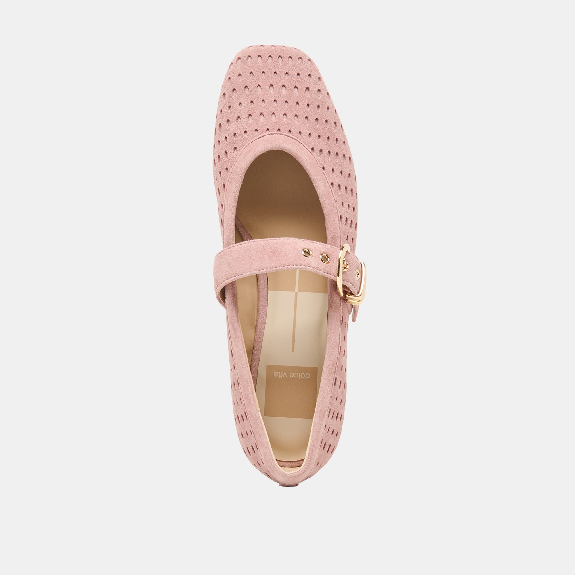 MIKELA BALLET FLATS PINK PERFORATED SUEDE - Image 8