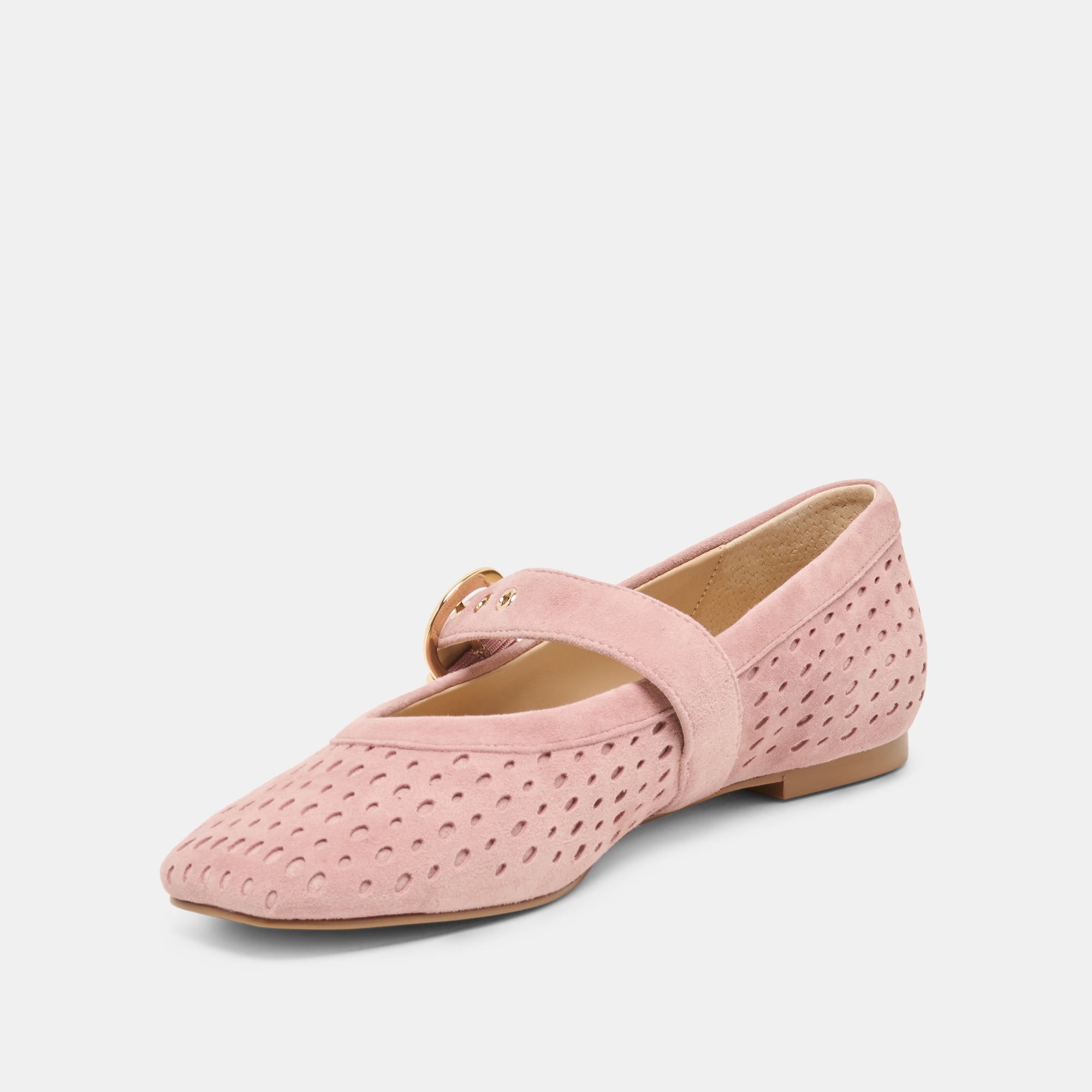MIKELA BALLET FLATS PINK PERFORATED SUEDE - Image 4