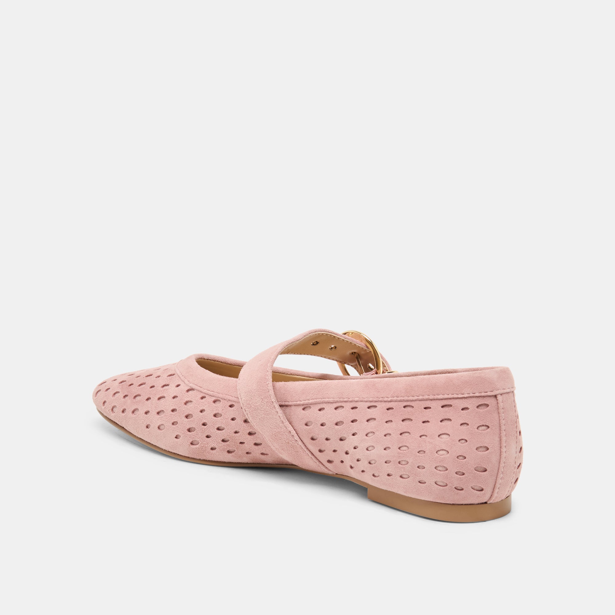 MIKELA BALLET FLATS PINK PERFORATED SUEDE - Image 5