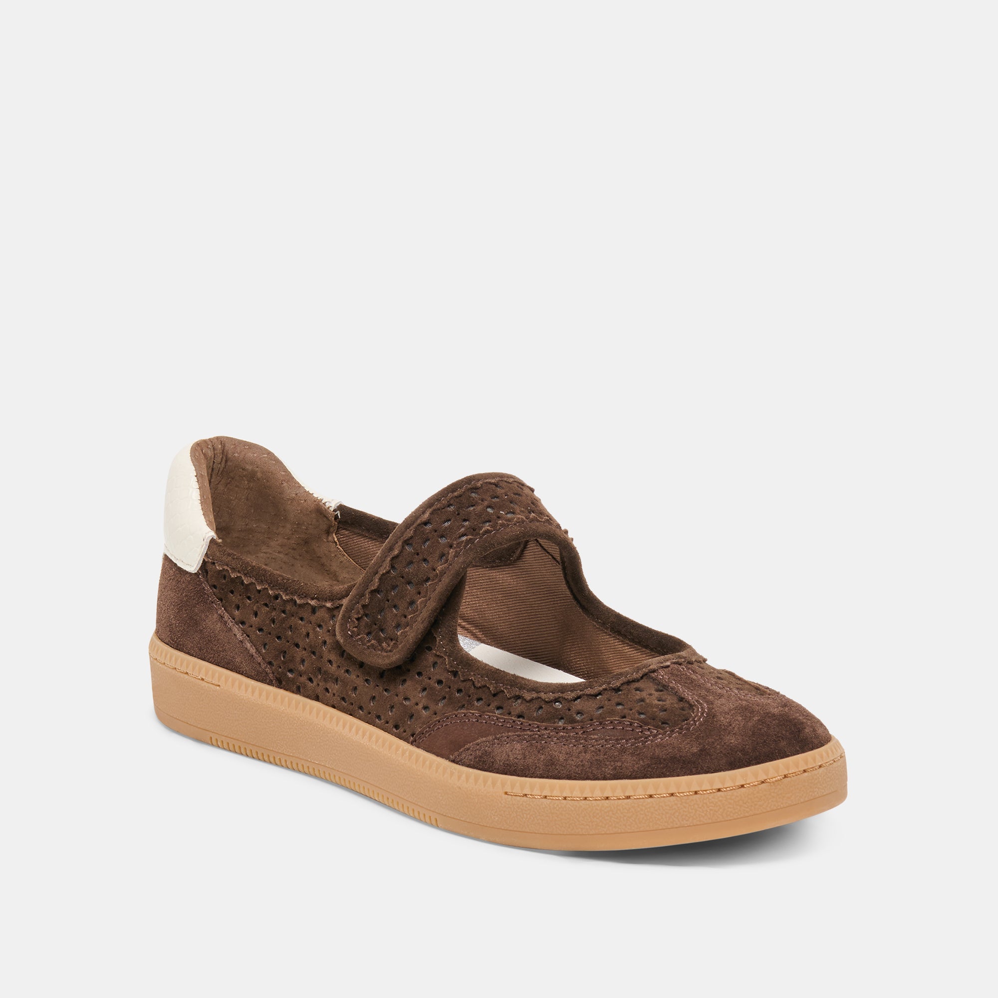 NANET SNEAKERS DK BROWN PERFORATED SUEDE - Image 2