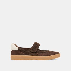 NANET SNEAKERS DK BROWN PERFORATED SUEDE