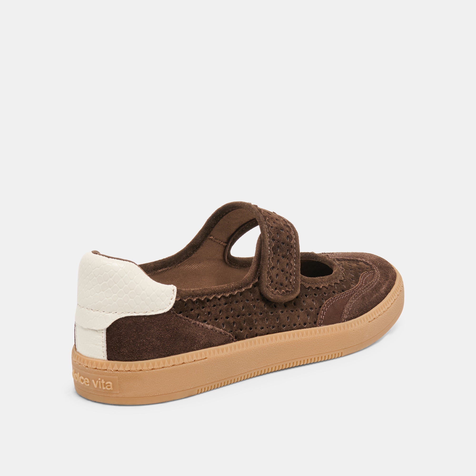 NANET SNEAKERS DK BROWN PERFORATED SUEDE - Image 3