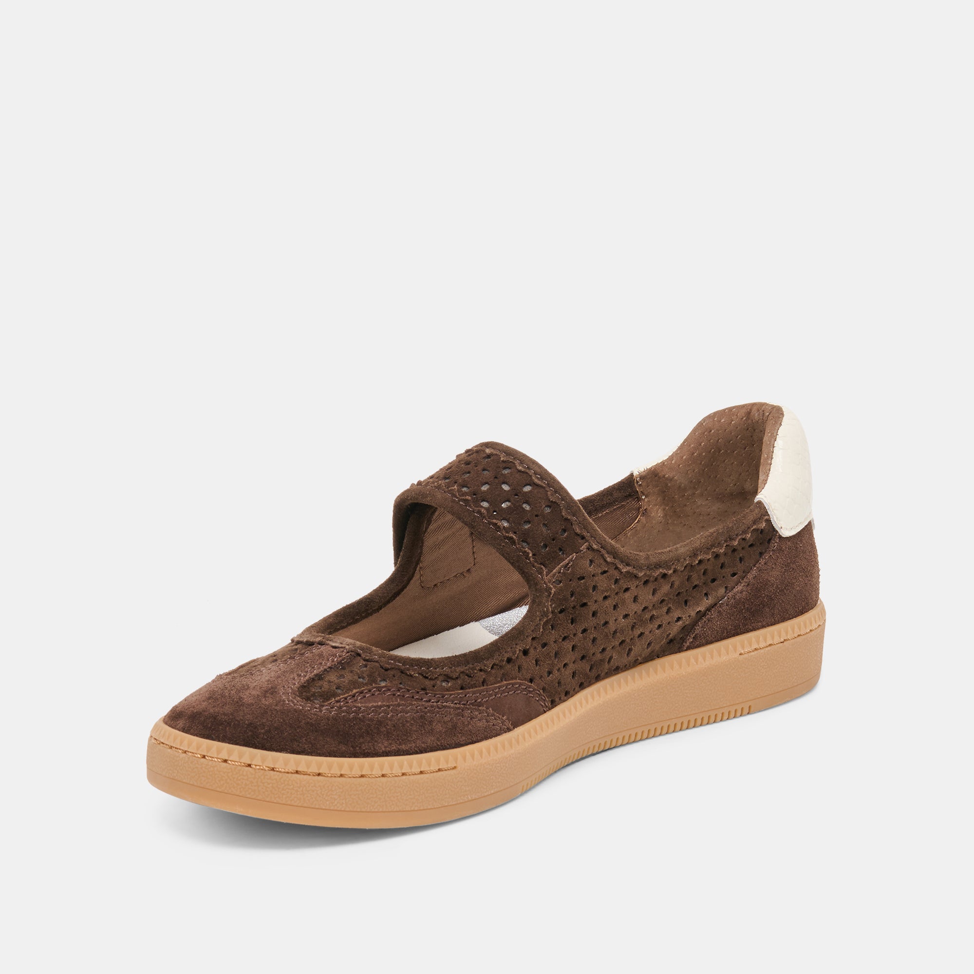 NANET SNEAKERS DK BROWN PERFORATED SUEDE - Image 4