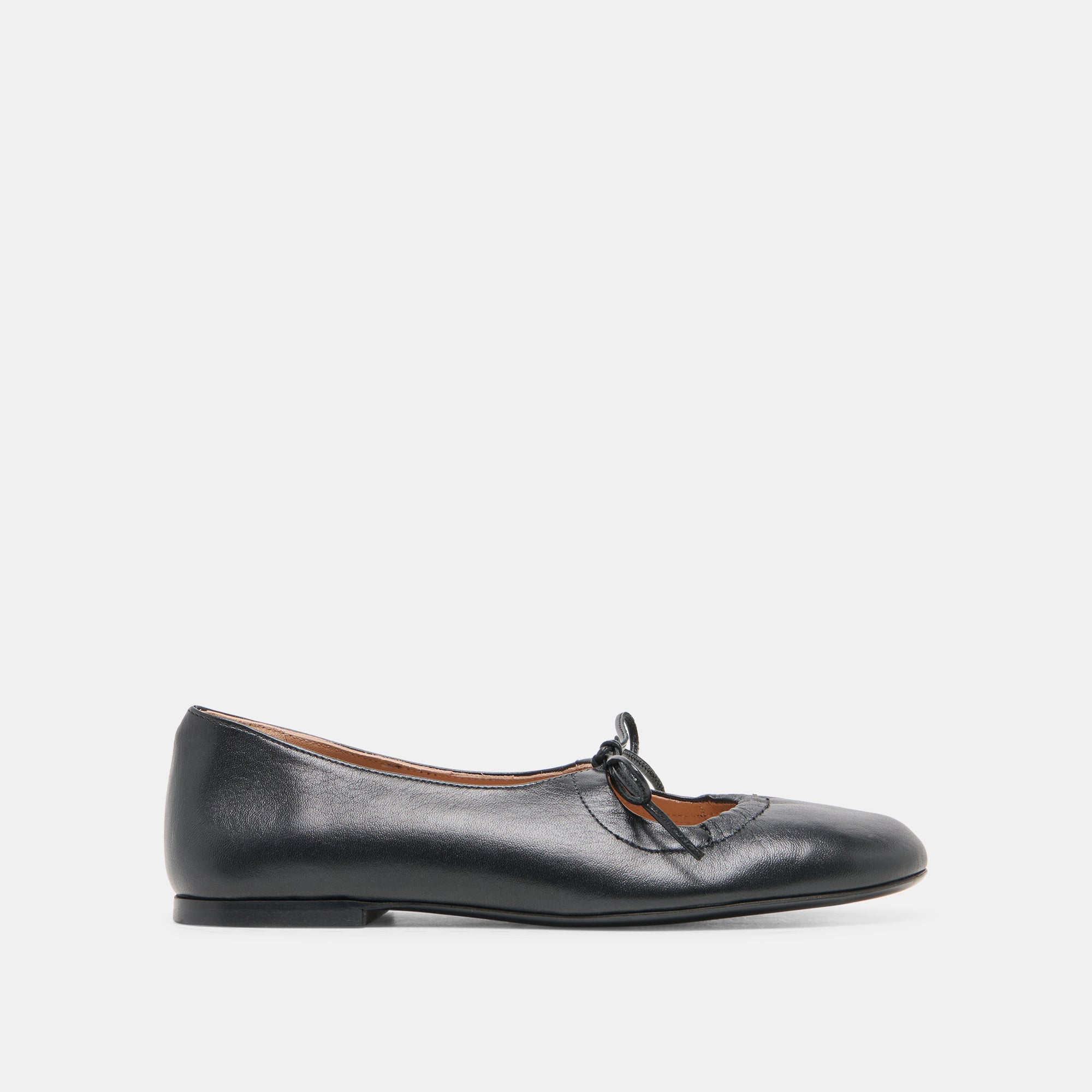 PAZEY BALLET FLATS BLACK LEATHER