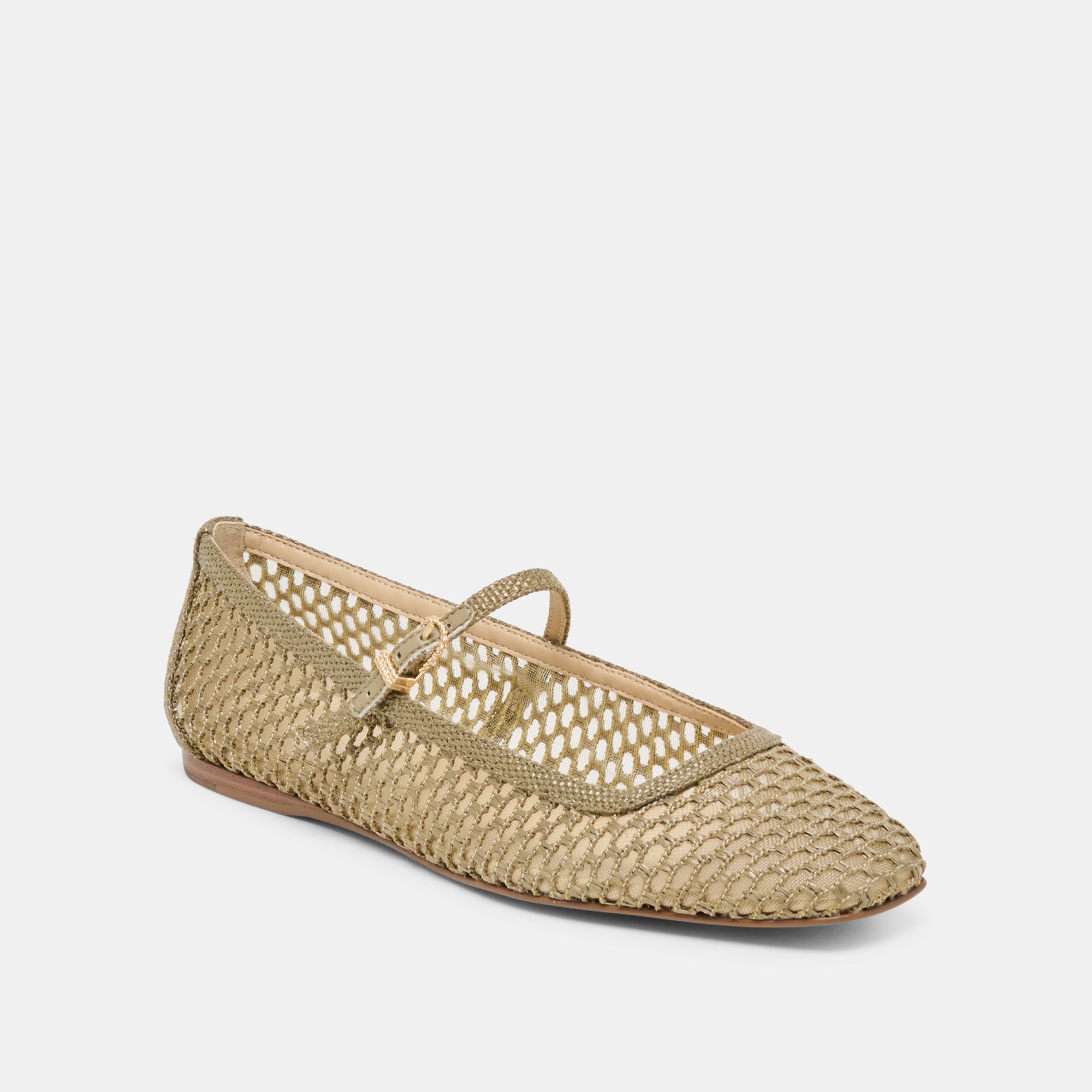 REYES BALLET FLATS OLIVE WOVEN RAFFIA - Image 2