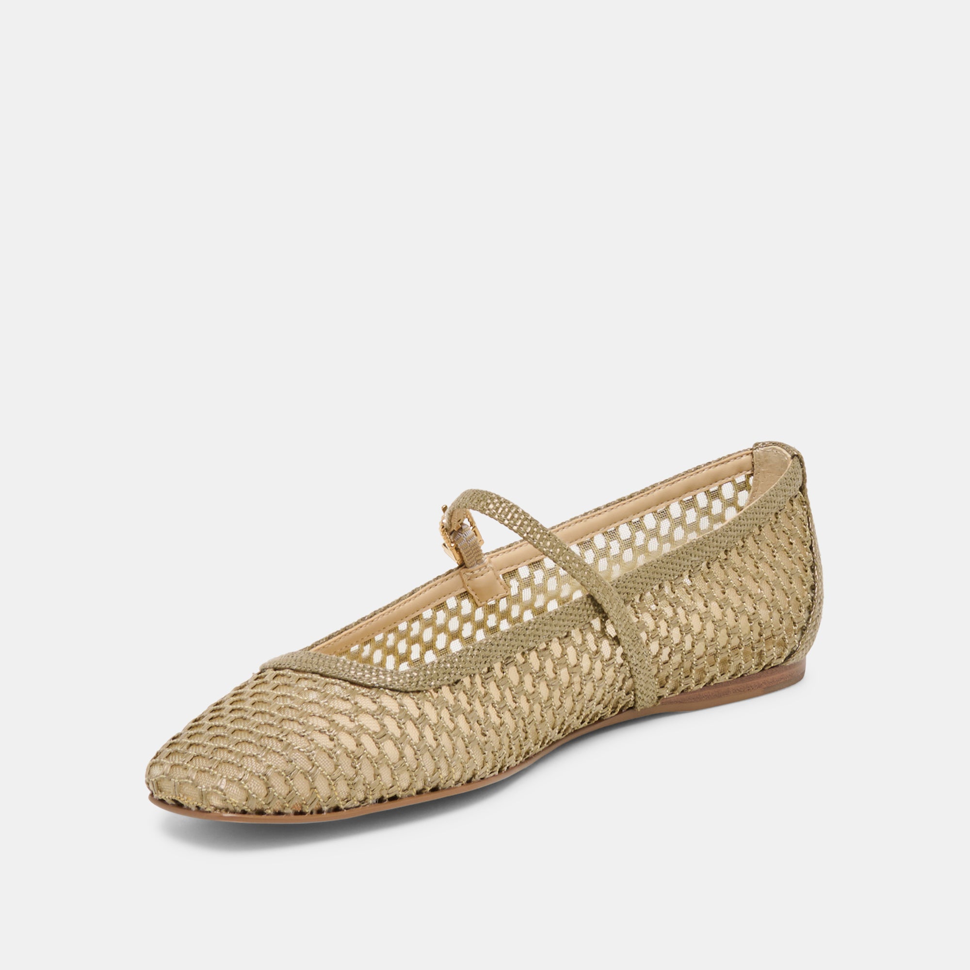 REYES BALLET FLATS OLIVE WOVEN RAFFIA - Image 4