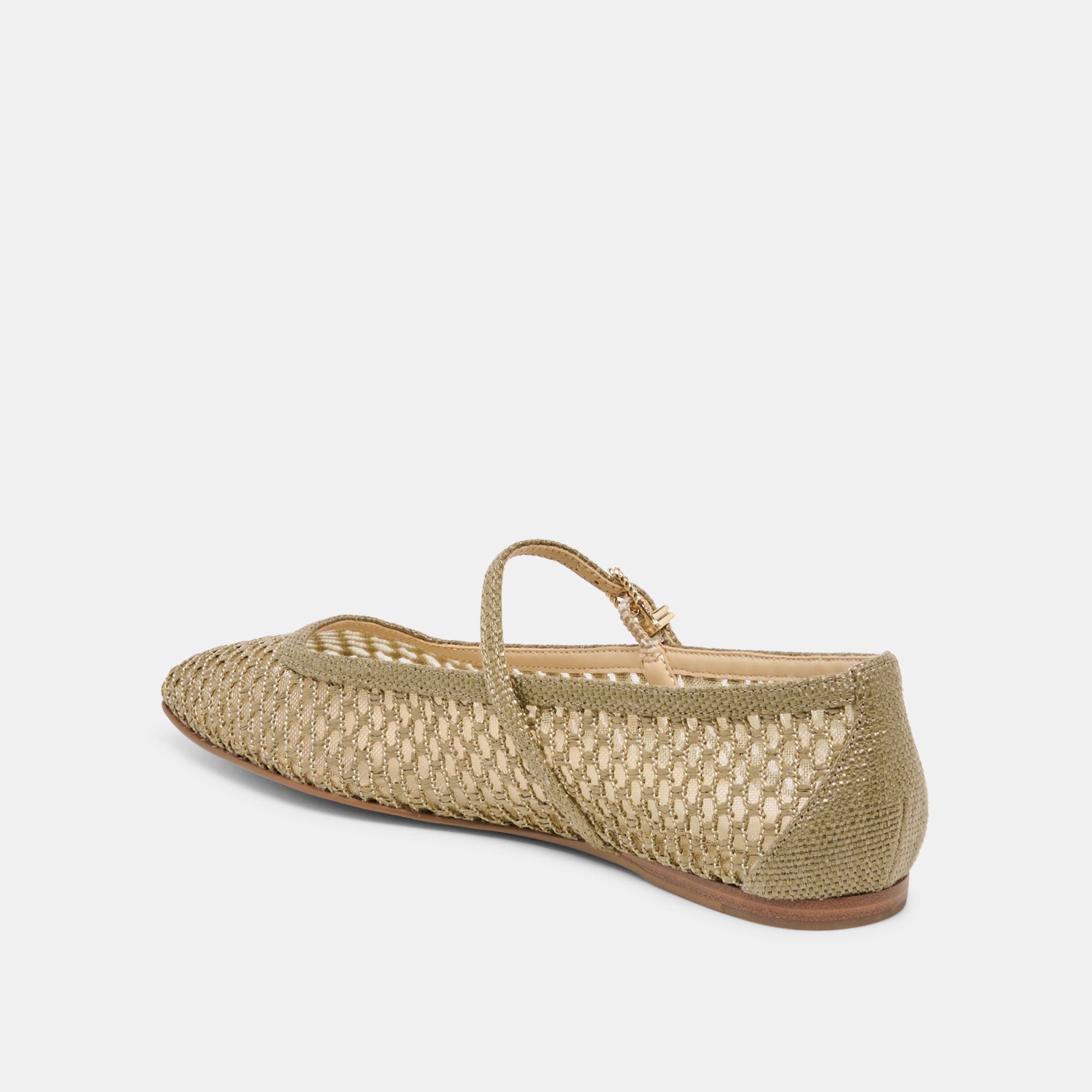 REYES BALLET FLATS OLIVE WOVEN RAFFIA - Image 5