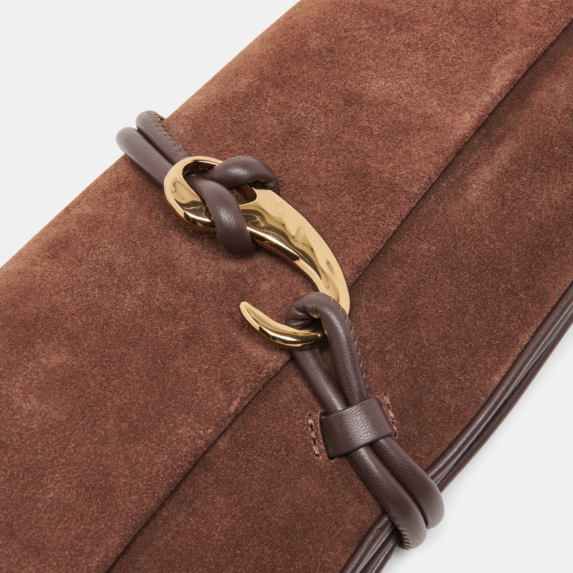 ALICE SHOULDER BAG CHOCOLATE SUEDE - Image 3