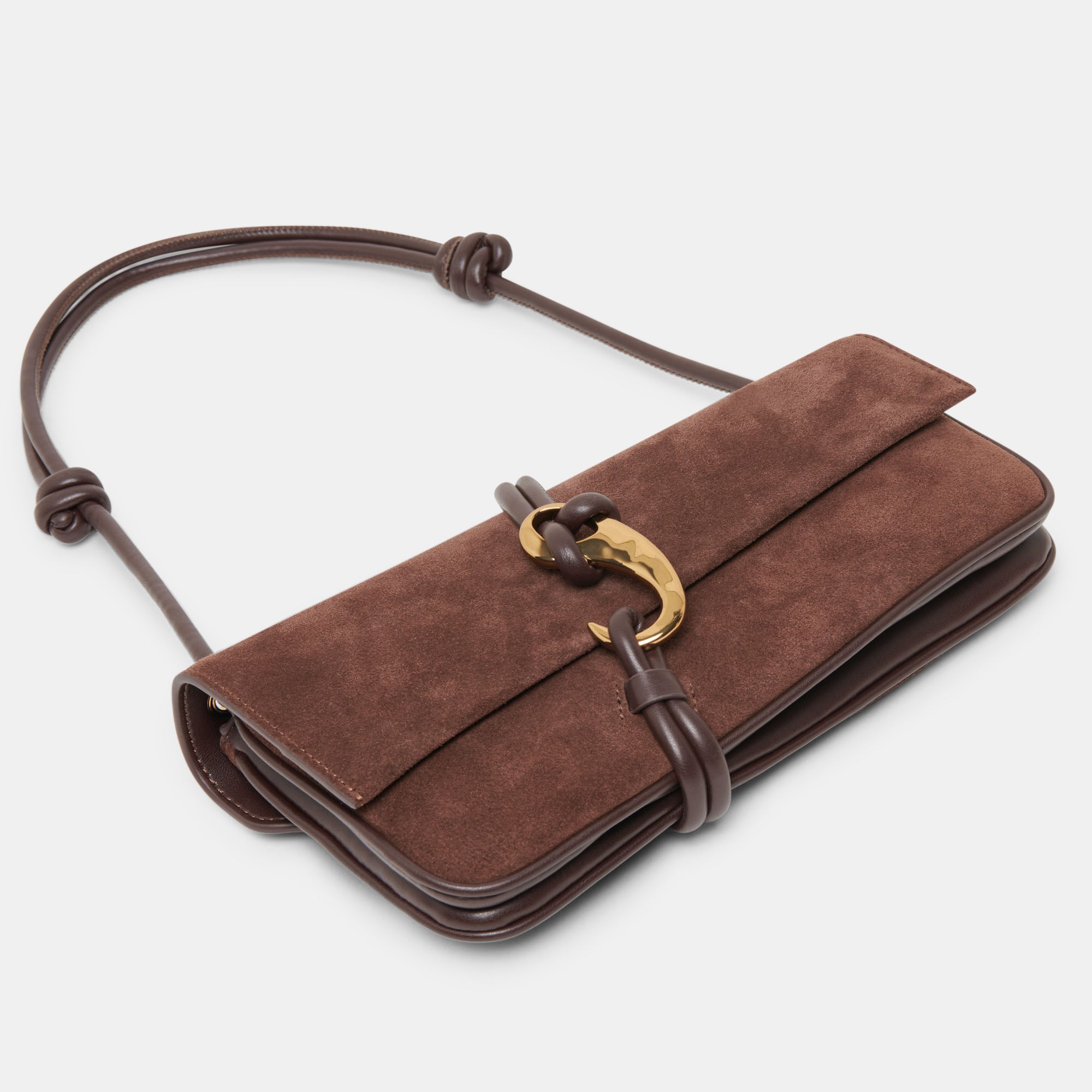 ALICE SHOULDER BAG CHOCOLATE SUEDE - Image 5