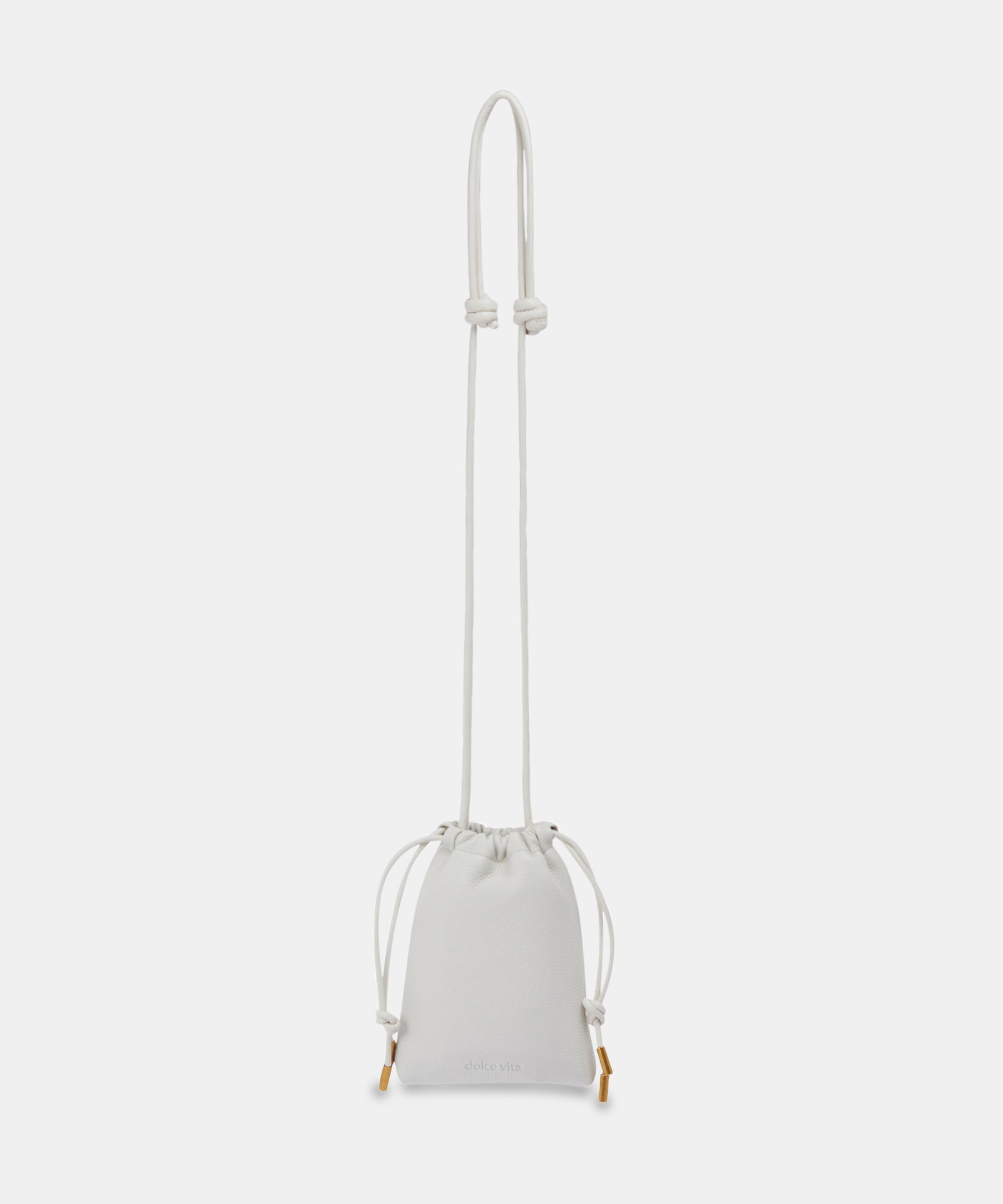 EVIE PHONE POUCH IVORY LEATHER - Image 3