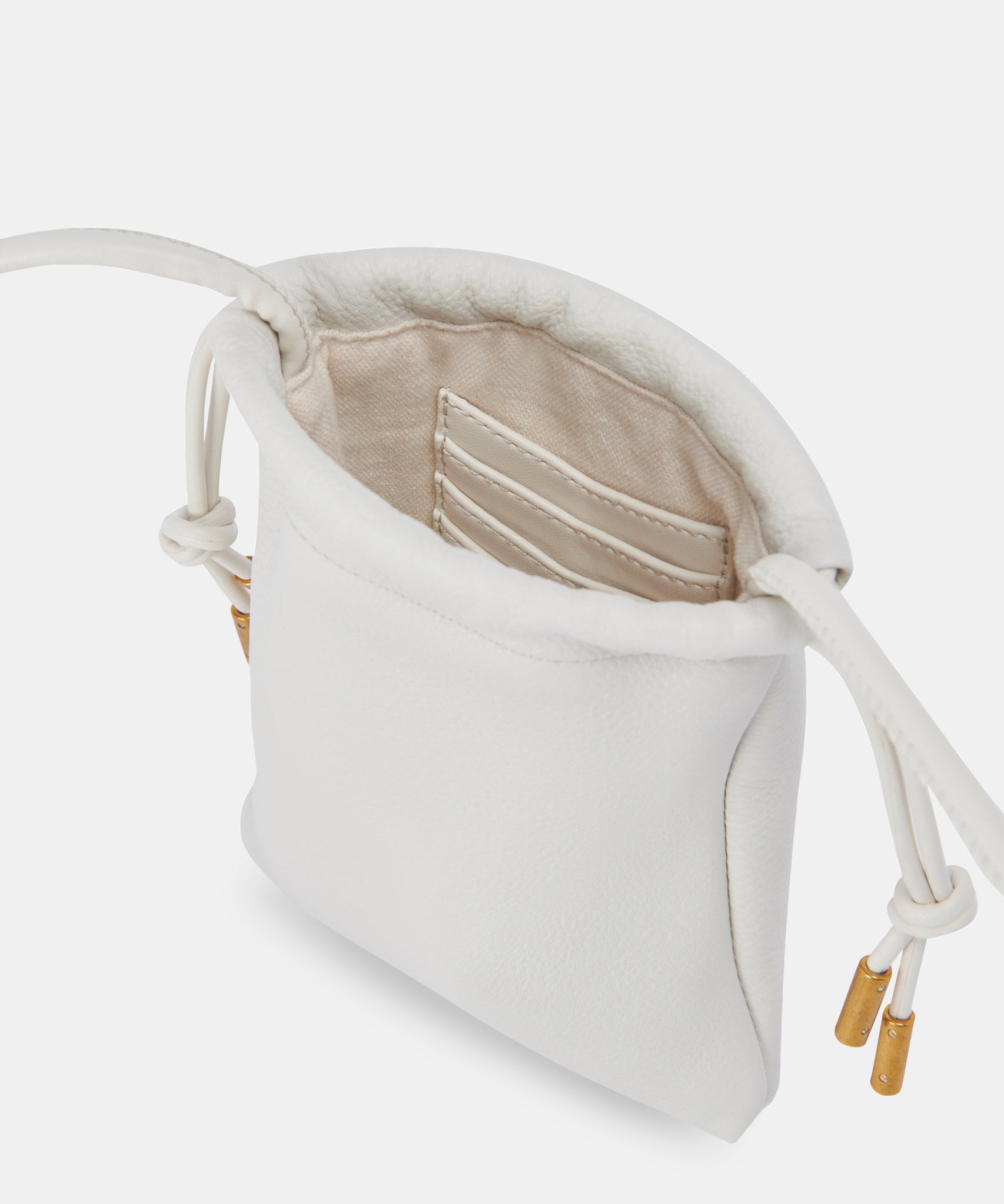 EVIE PHONE POUCH IVORY LEATHER - Image 5