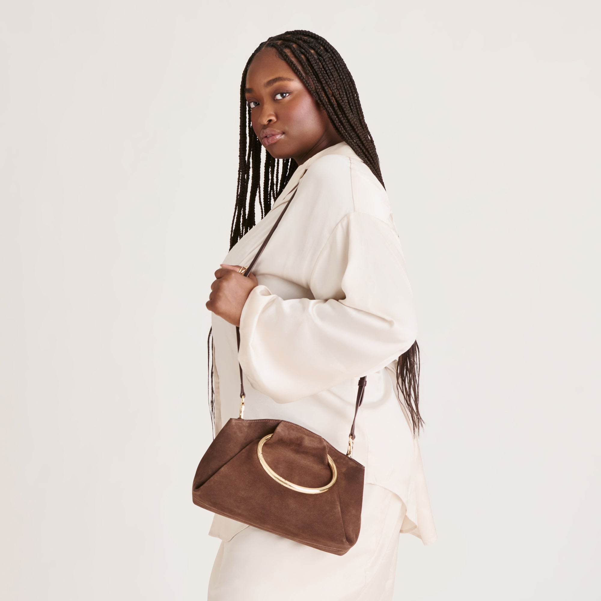 CHANNING HANDBAG ESPRESSO SUEDE - Image 4