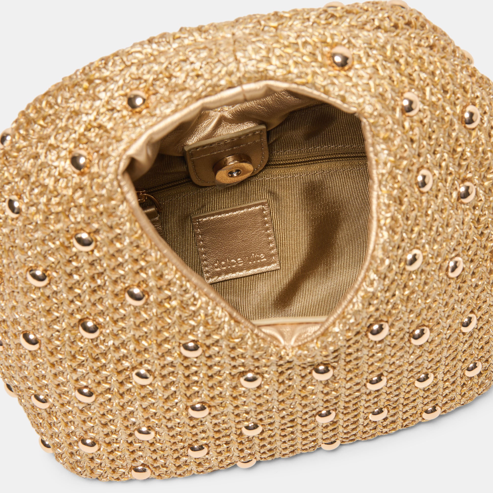 DAHLIA HANDBAG GOLD RAFFIA - Image 6